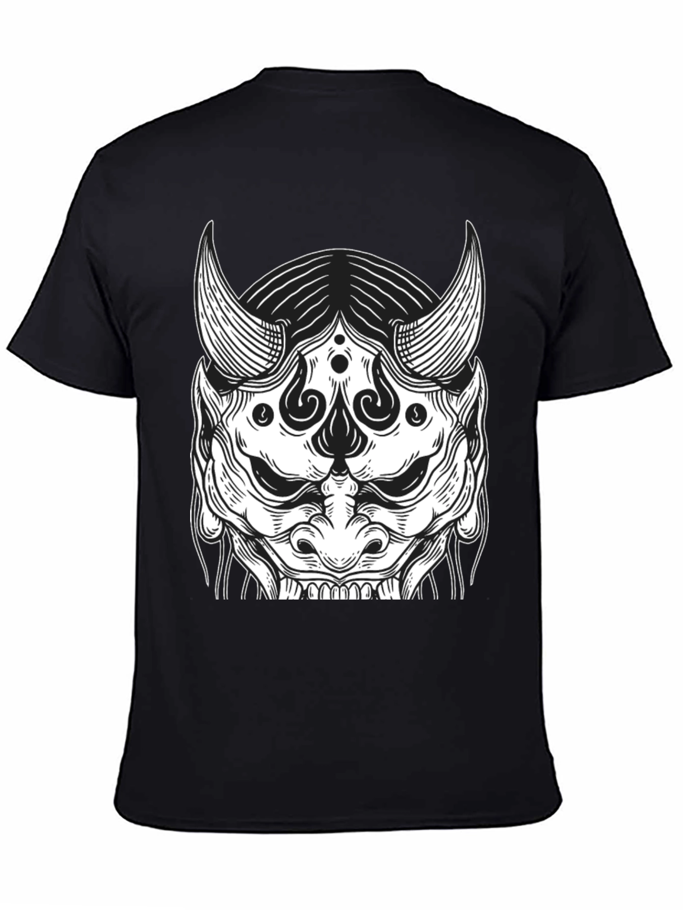Black Black Oni Mask Graphic Tee view 4