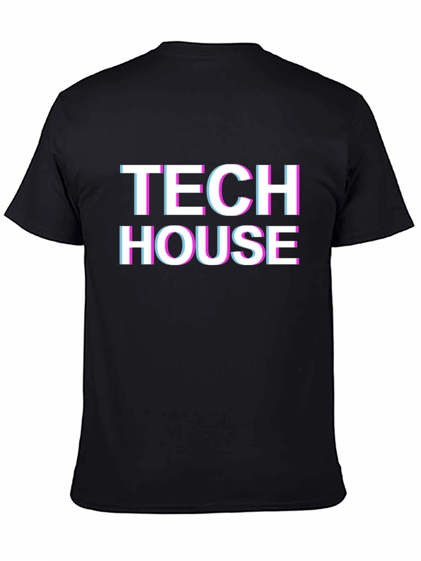 Black Tech House Glitch T-Shirt view 4