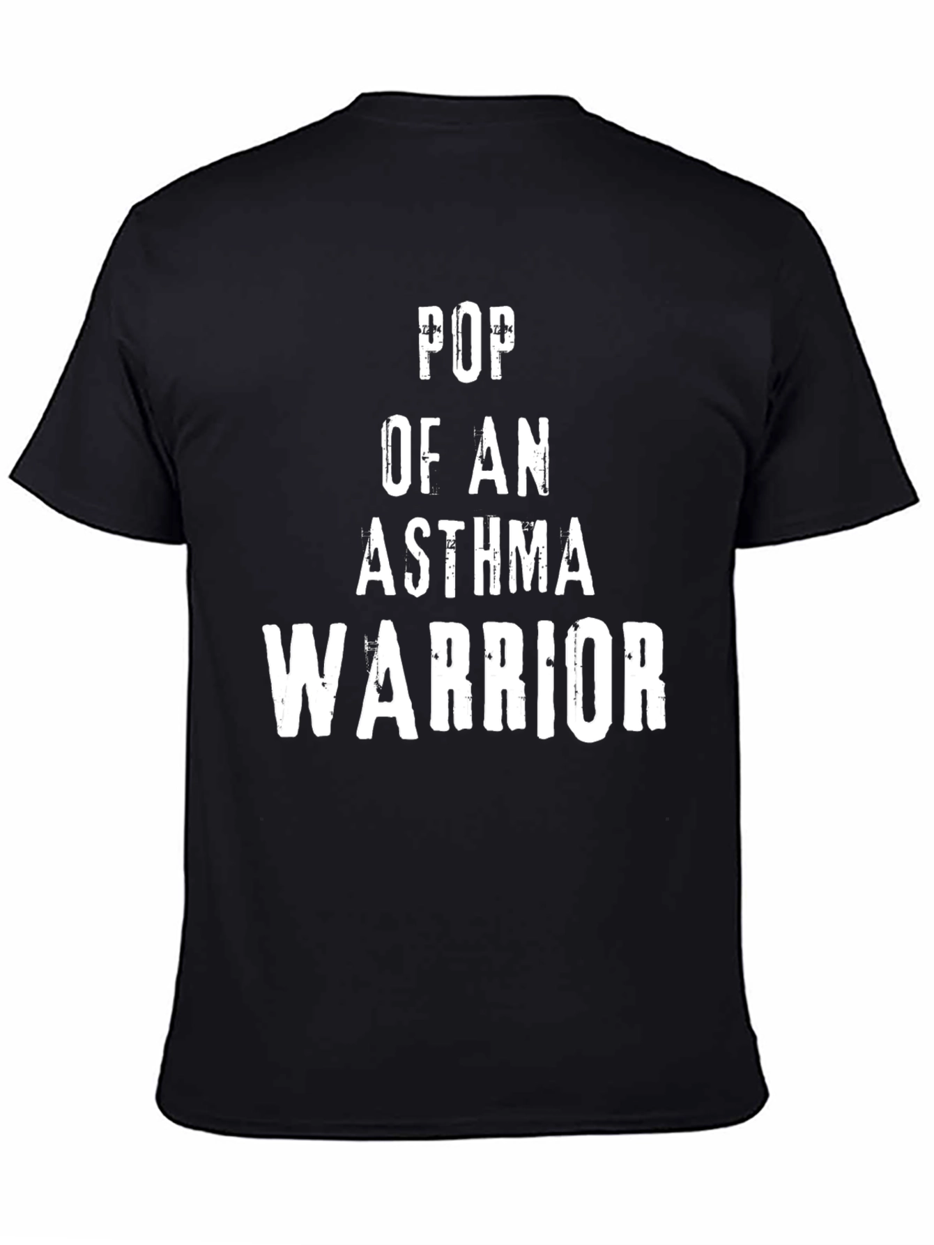 Black Pop of an Asthma Warrior T-Shirt - Black view 4
