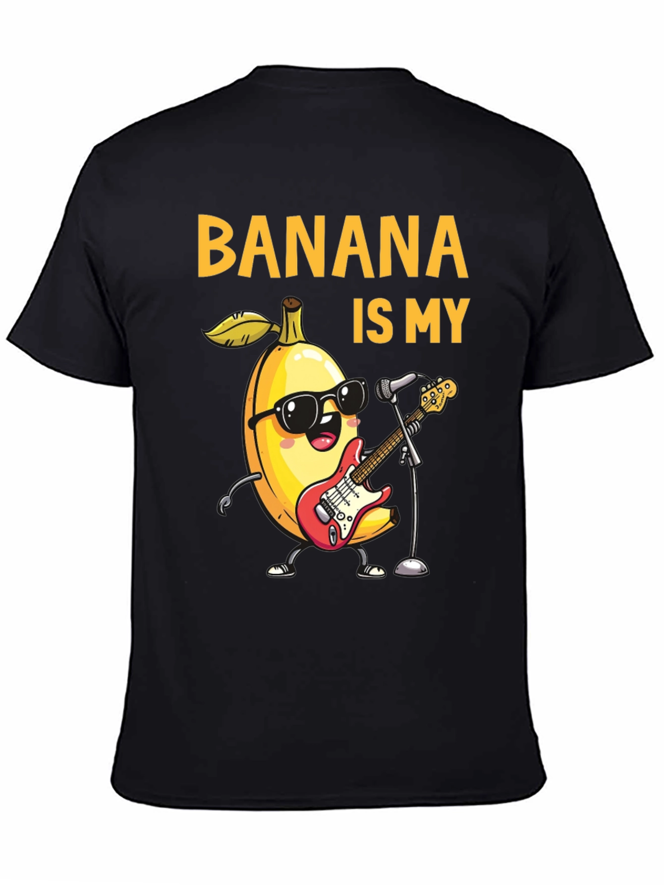 Black Banana is My Jam Funny Music T-Shirt view 4