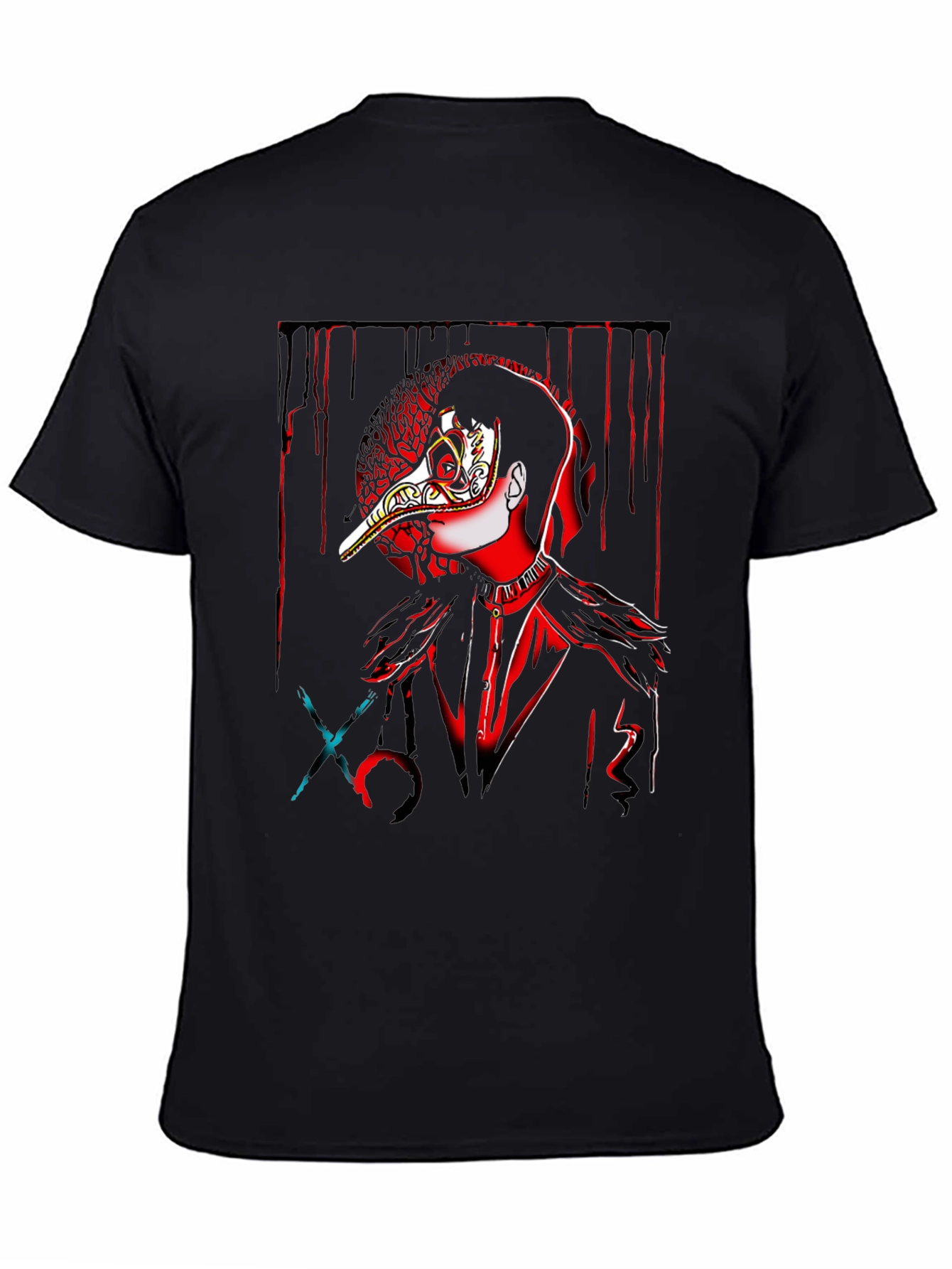 Black Plague Doctor Graphic T-Shirt - Dark Aesthetic view 4