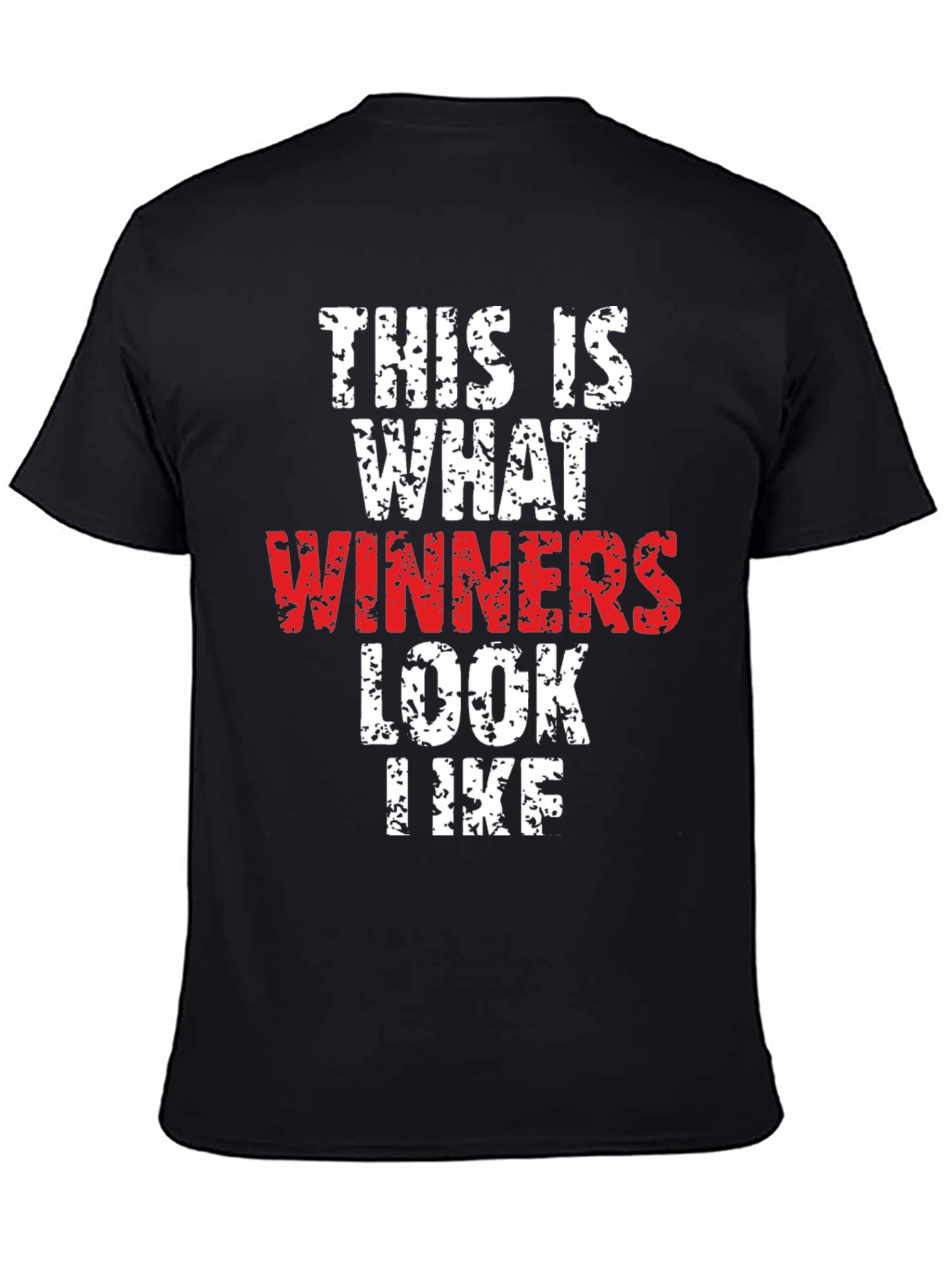 Black Winners T-Shirt - Motivational Black Tee view 4