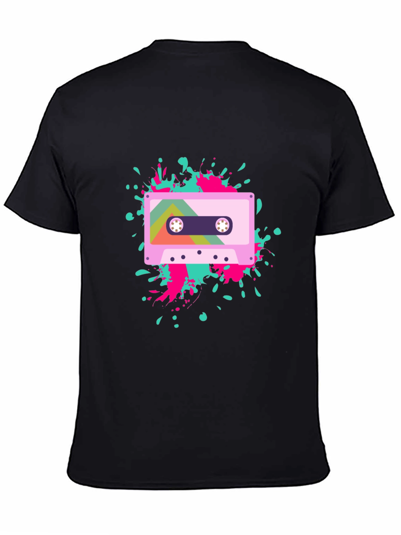 Black Retro Cassette Tape Graphic Tee - Black view 4