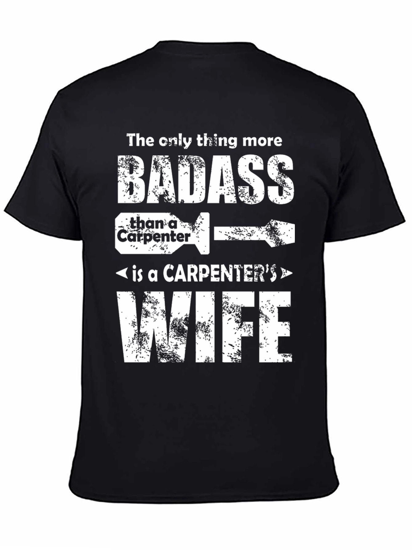 Black Carpenter's Wife Badass Graphic T-Shirt - Black view 4