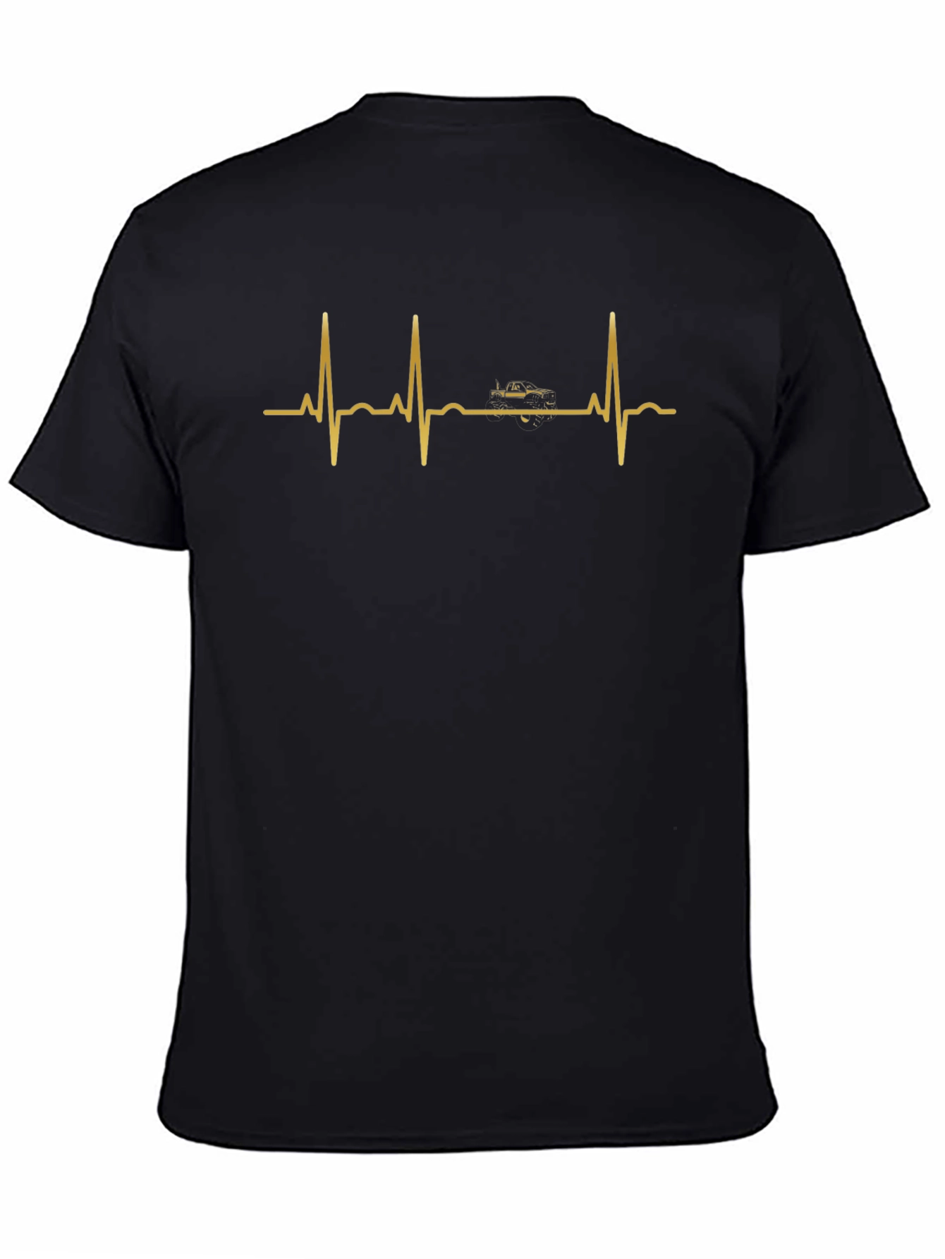 Black Car Heartbeat Graphic Tee - Black view 4