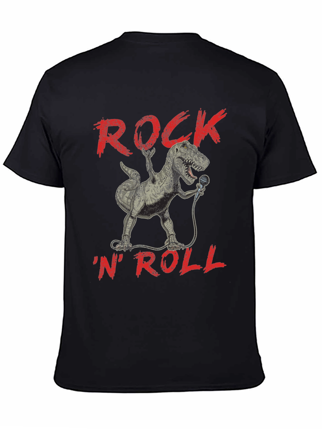Black Rock 'N' Roll Dinosaur T-Shirt view 4