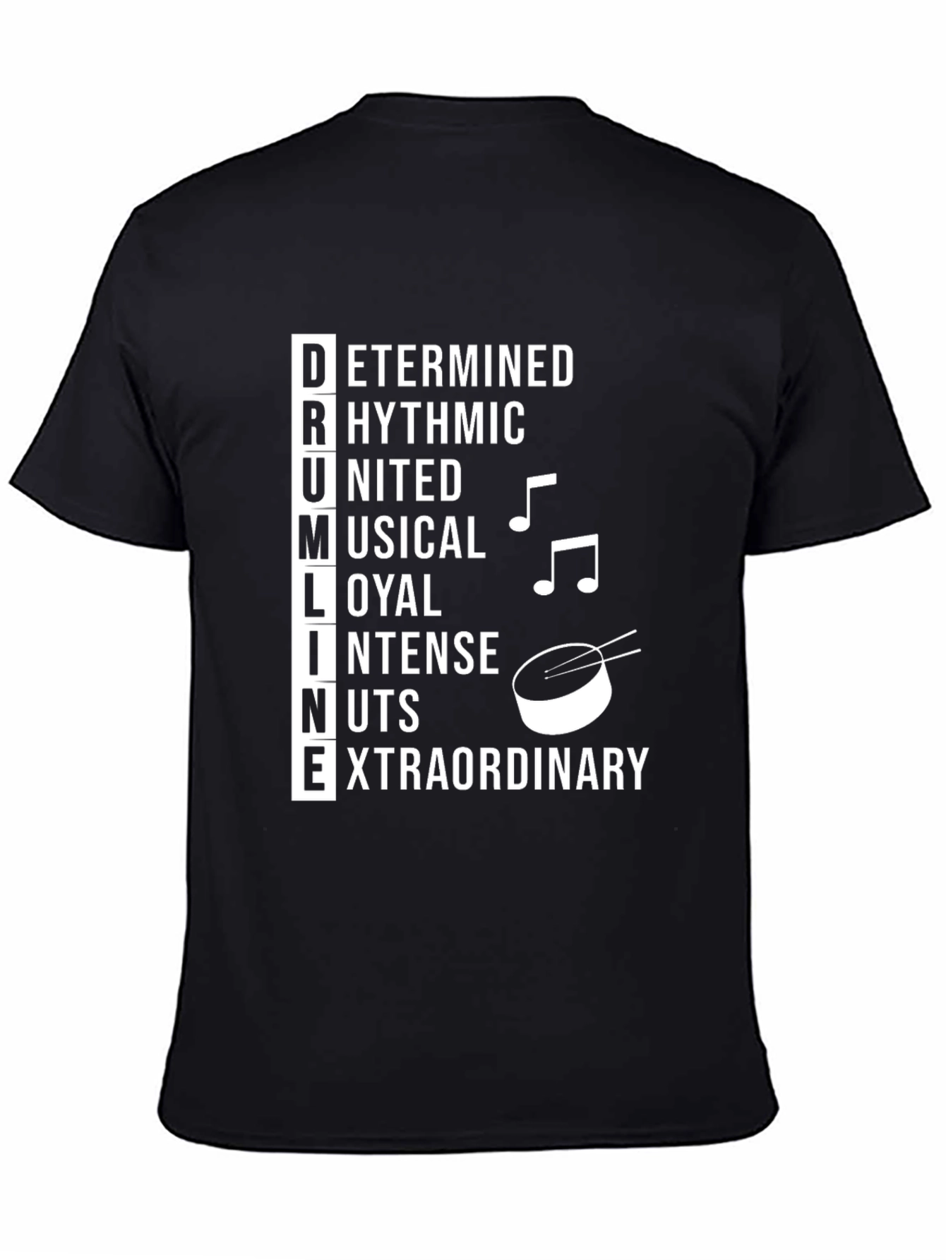 Black Drumline Acronym Black T-Shirt view 4