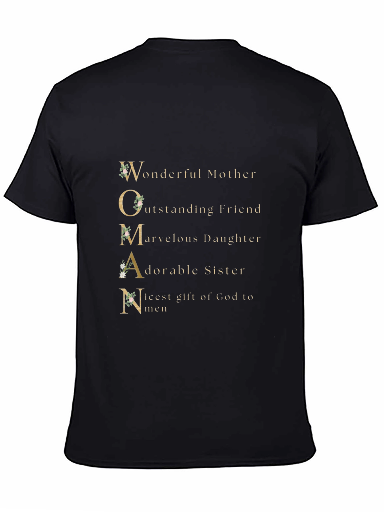 Black WOMAN Wonderful Mother Graphic T-Shirt view 4