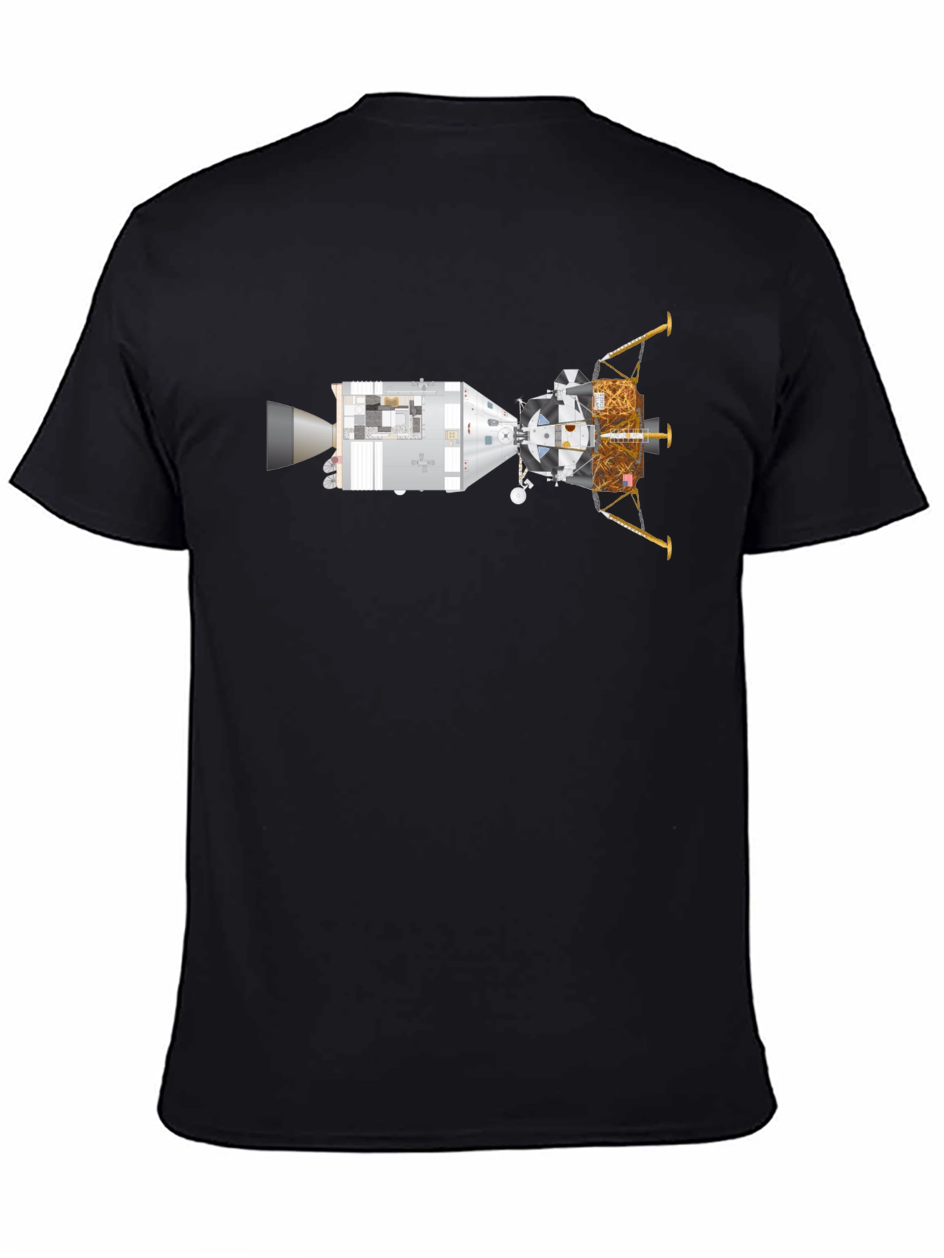 Black Lunar Module T-Shirt - Space Exploration Tee view 4