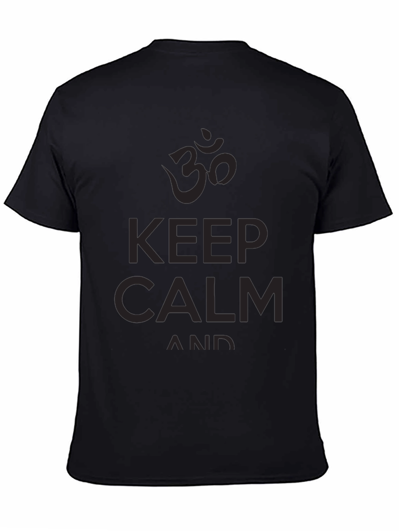Black Keep Calm Om Graphic T-Shirt - Men's Black Tee view 4