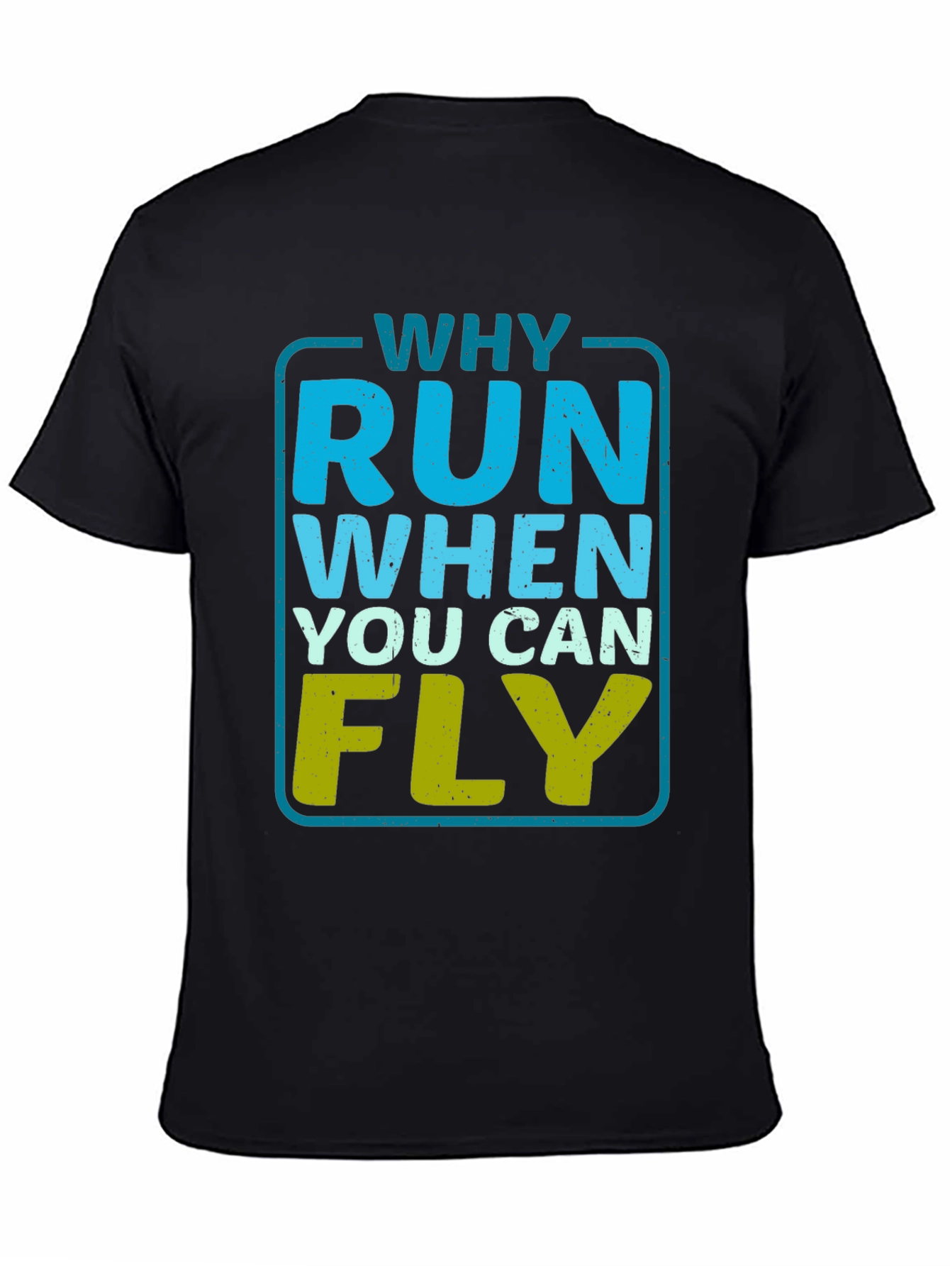 Black Why Run When You Can Fly Graphic Tee -  Black T-Shirt view 4