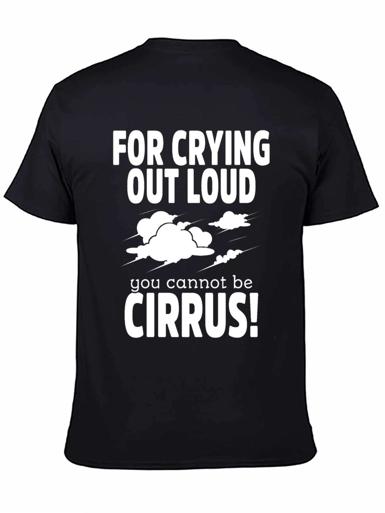 Black Funny Weather Geek T-Shirt - For Crying Out Loud Cirrus! view 4