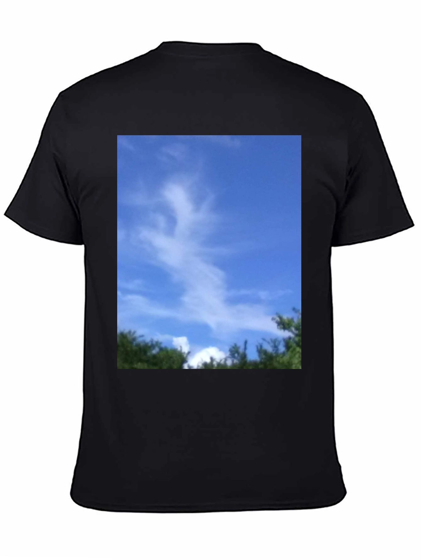 Black Sky Cloud Nature Graphic Tee - Black Unisex T-Shirt view 4