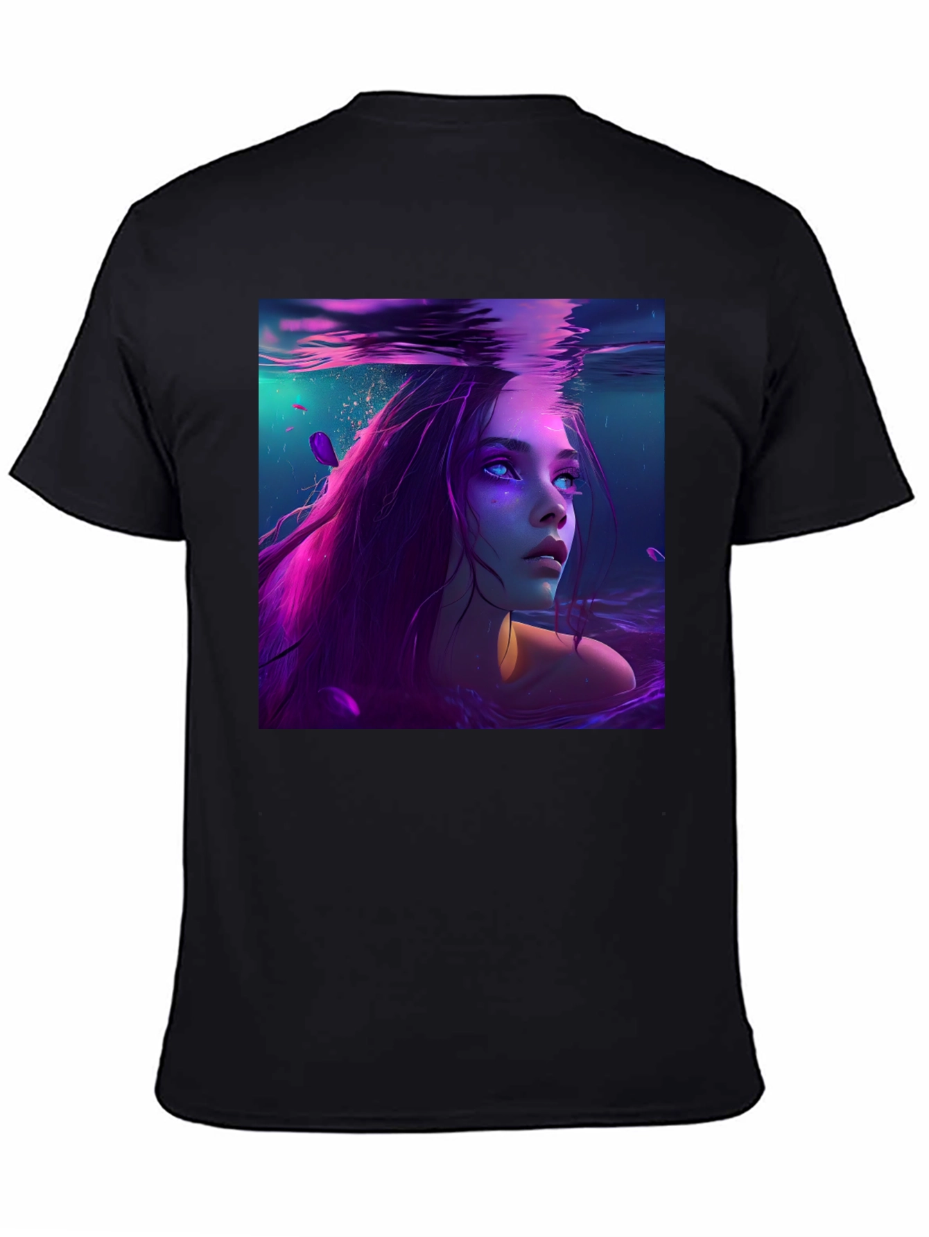 Black Mystic Mermaid Black T-Shirt view 4