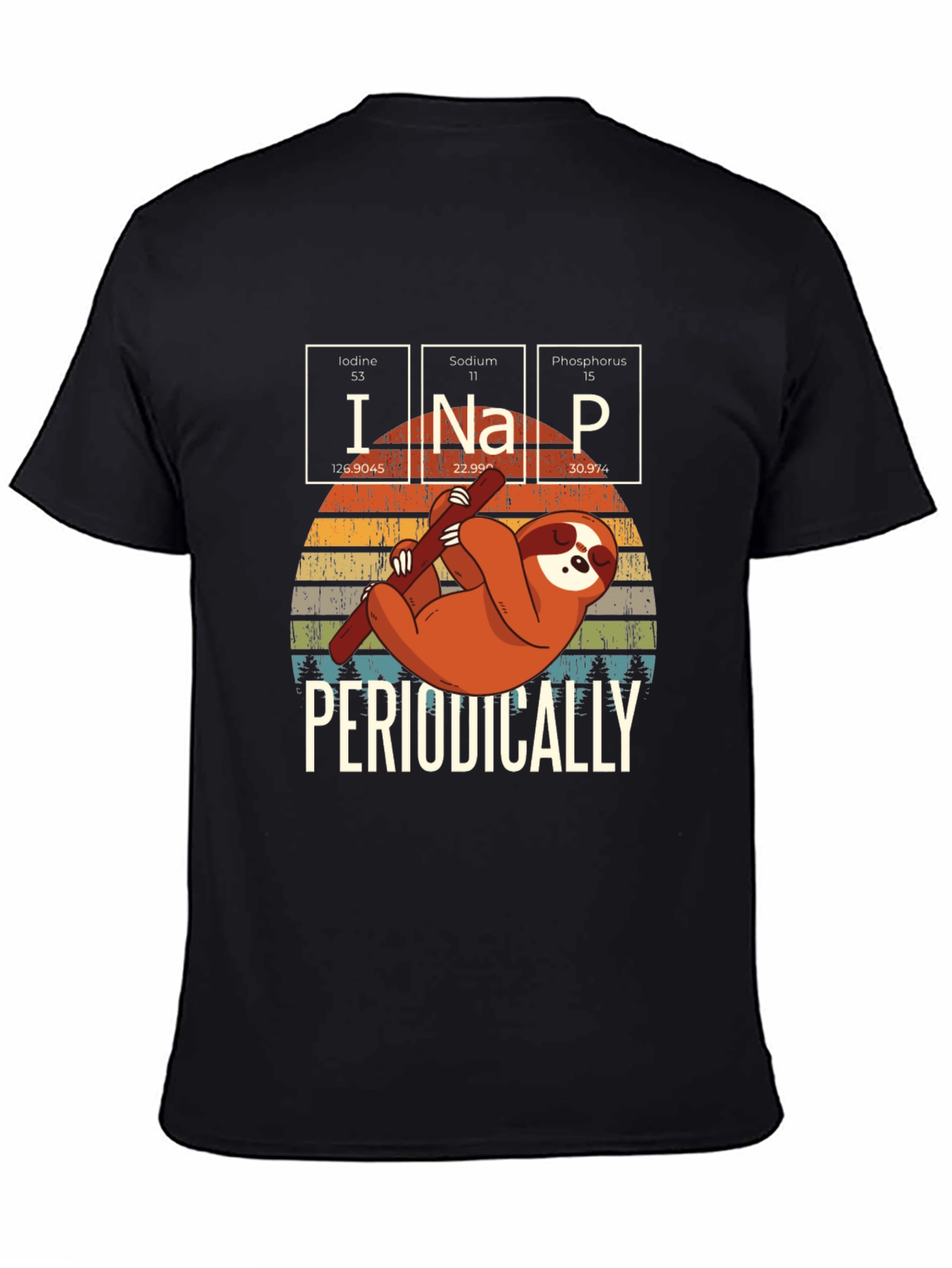 Black Sloth Periodic Table T-Shirt view 4