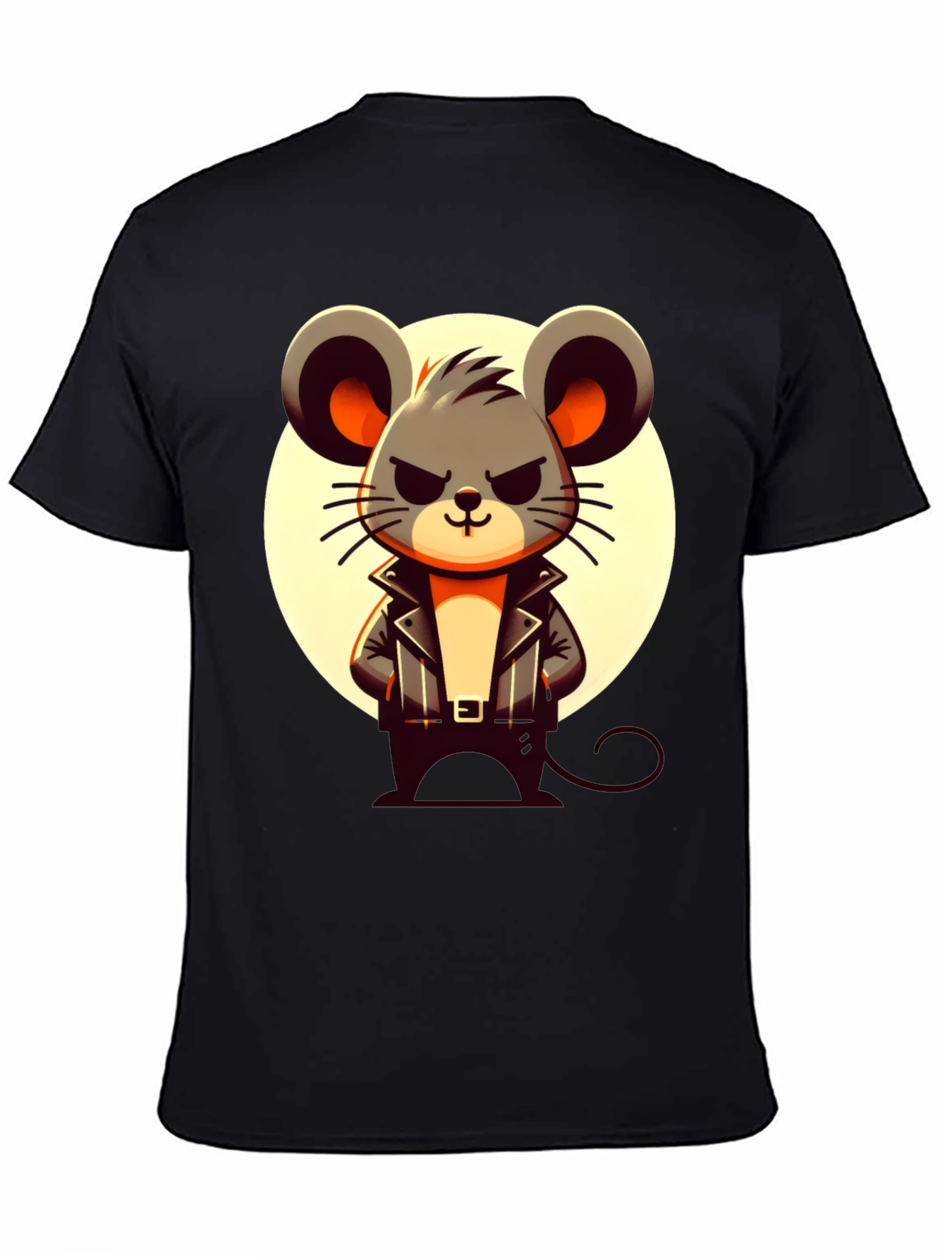 Black Cool Mouse Graphic Tee - Black Crew Neck view 4