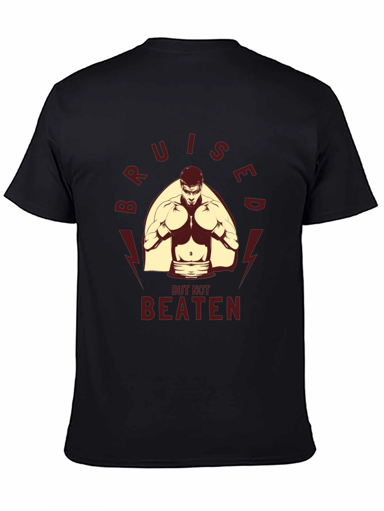Black Bruised But Not Beaten Boxing Graphic Tee view 4