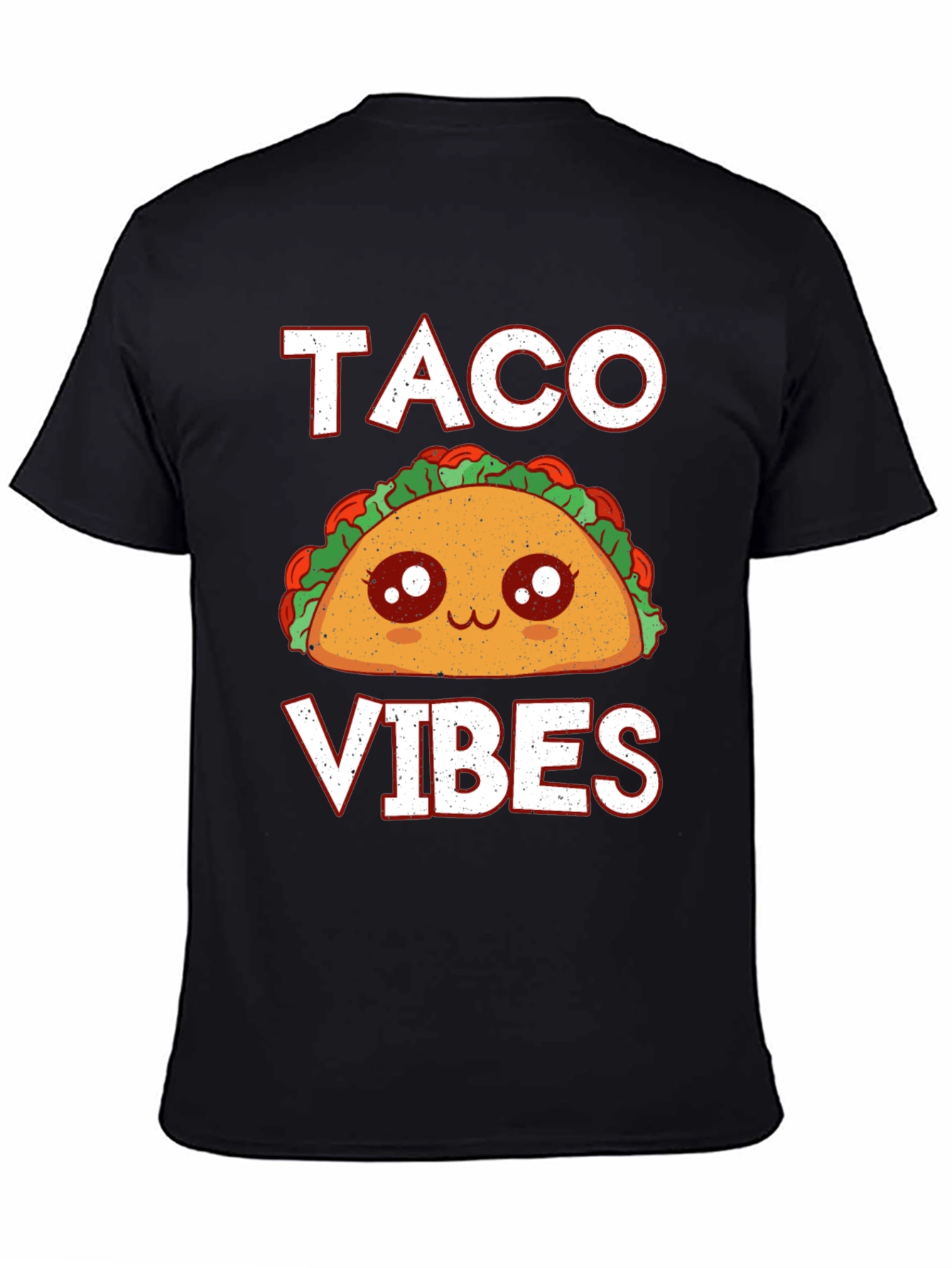 Black Taco Vibes Graphic Tee - Funny Food Shirt view 4
