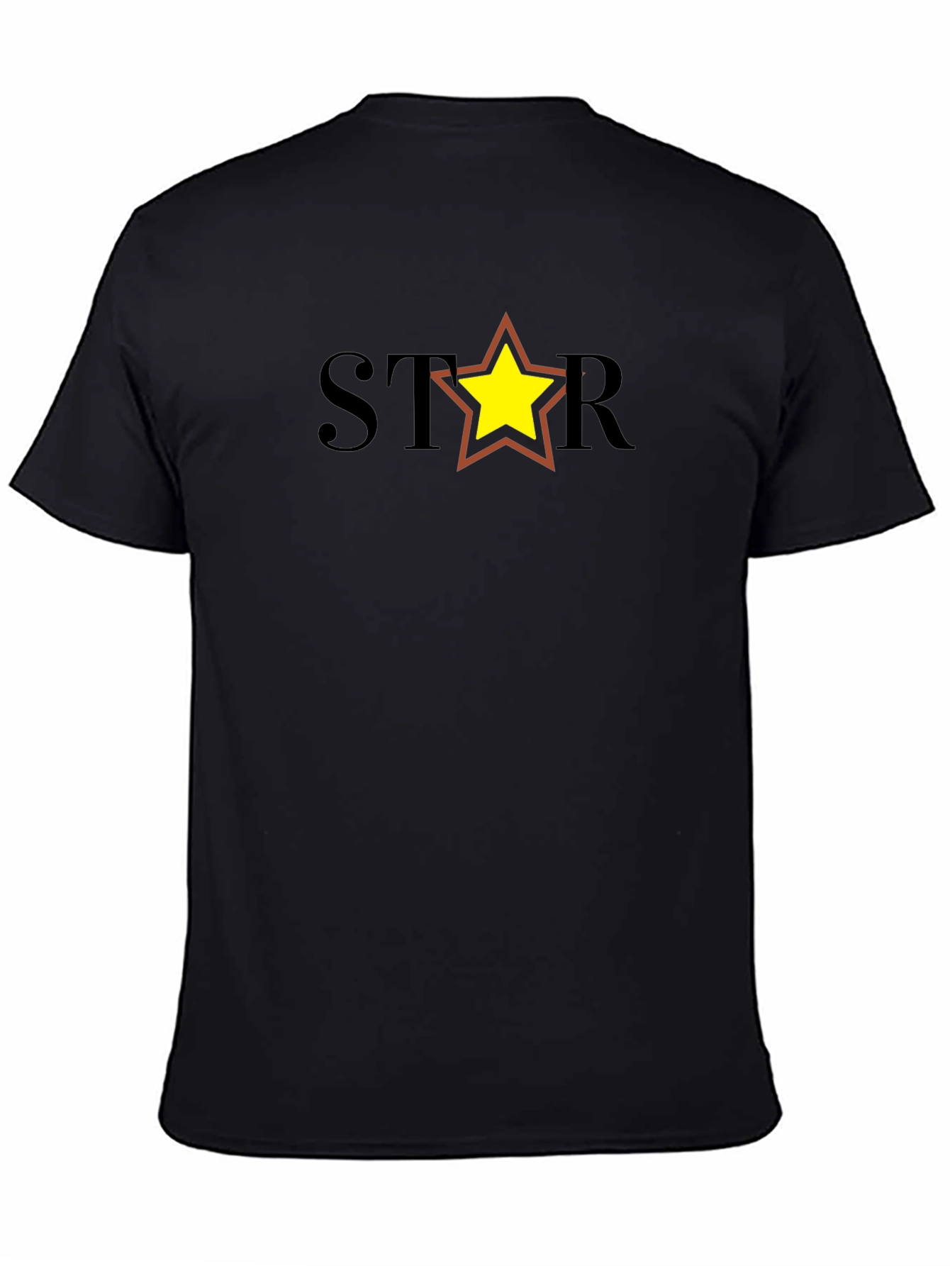 Black Star Graphic Tee - Black Cotton Blend Casual Shirt view 4