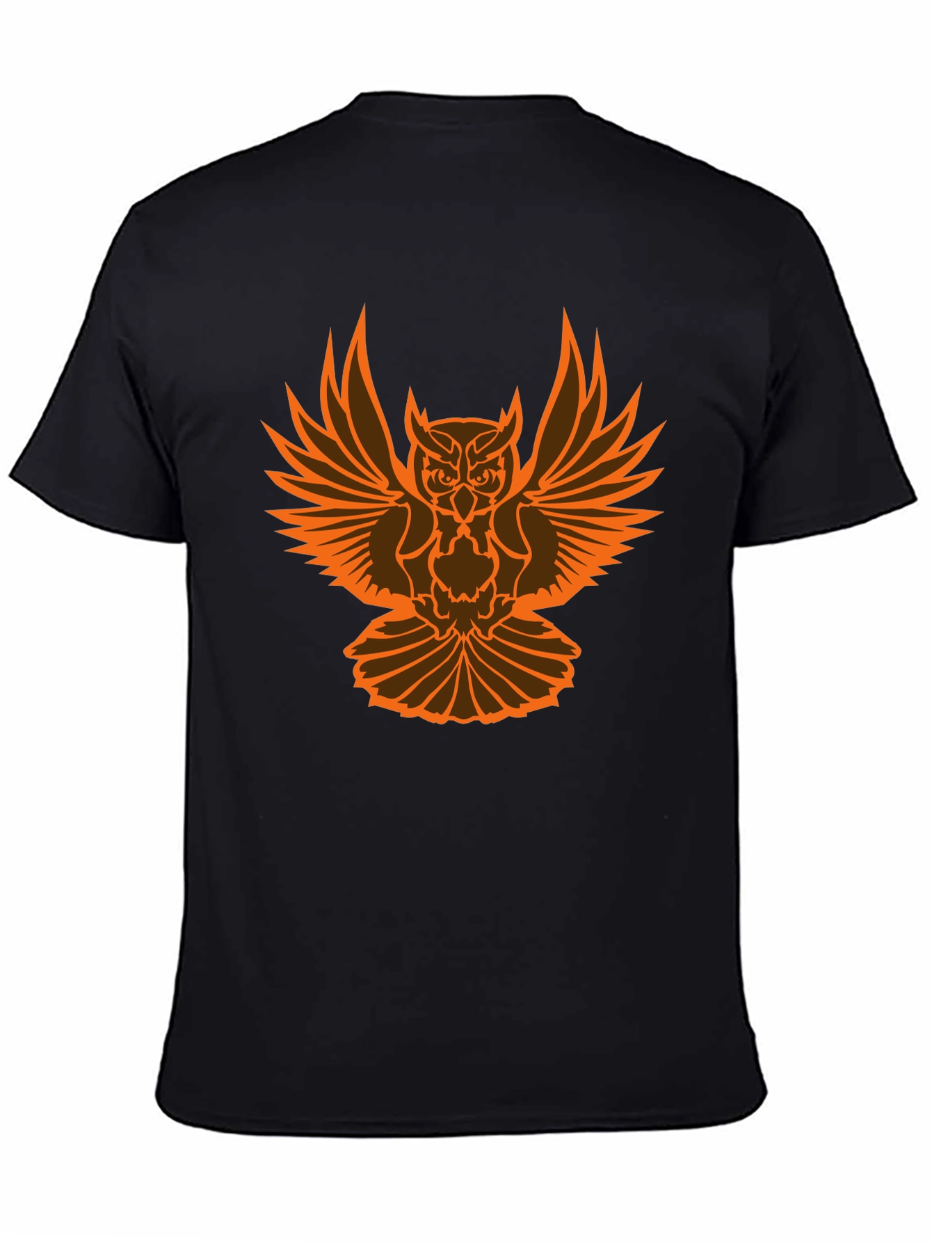 Black Owl Graphic Black T-Shirt for Men view 4