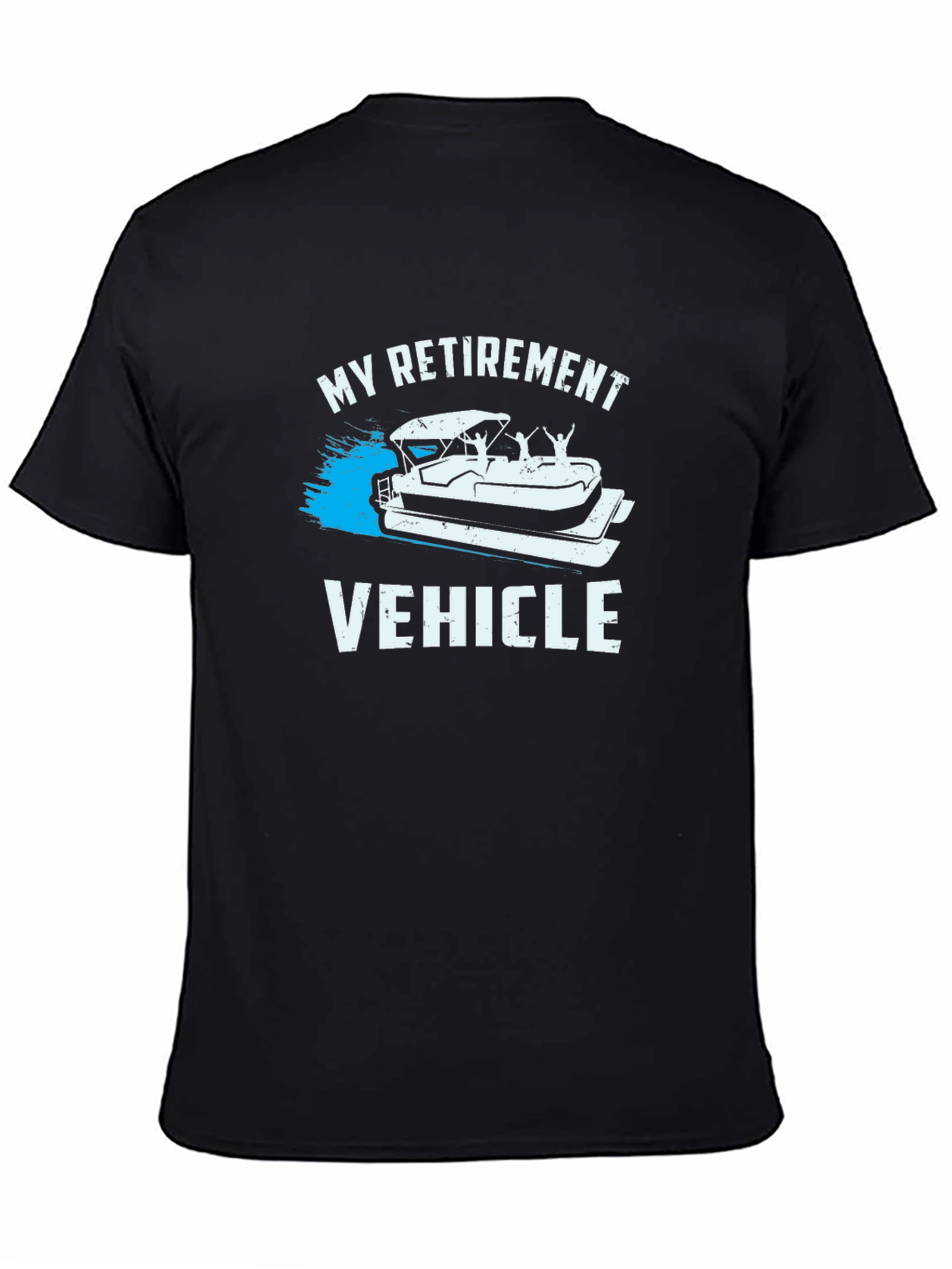 Black My Retirement Vehicle T-Shirt - Pontoon Boat Tee view 4