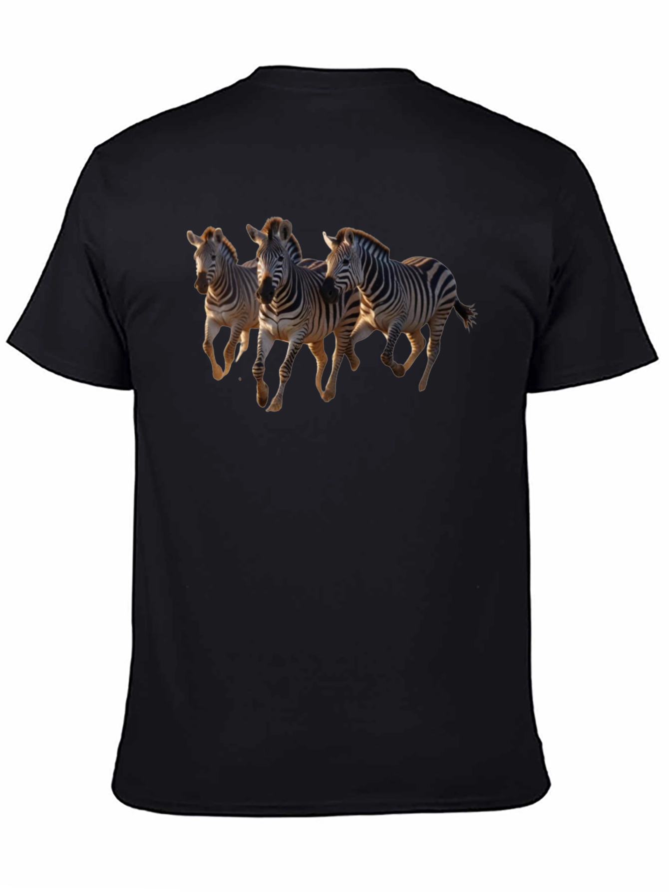 Black Zebra Graphic Tee - Black Crew Neck view 4