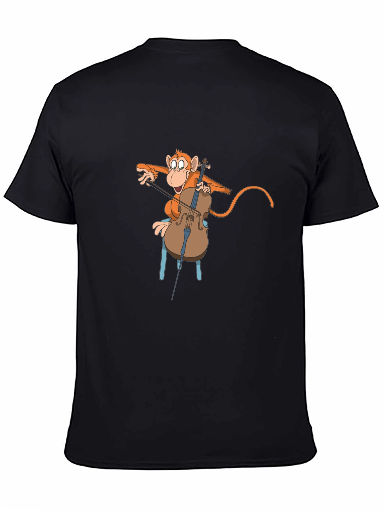 Black Monkey Cello Player T-Shirt view 4