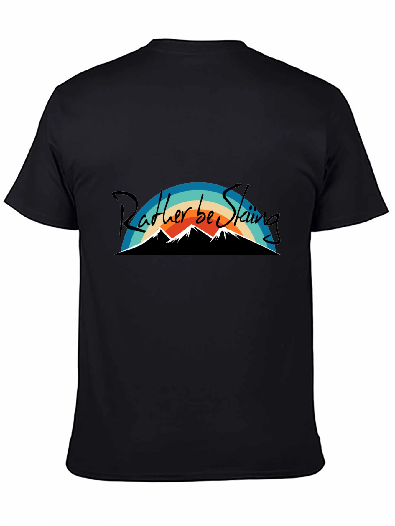 Black Rather Be Skiing Graphic T-Shirt - Black view 4