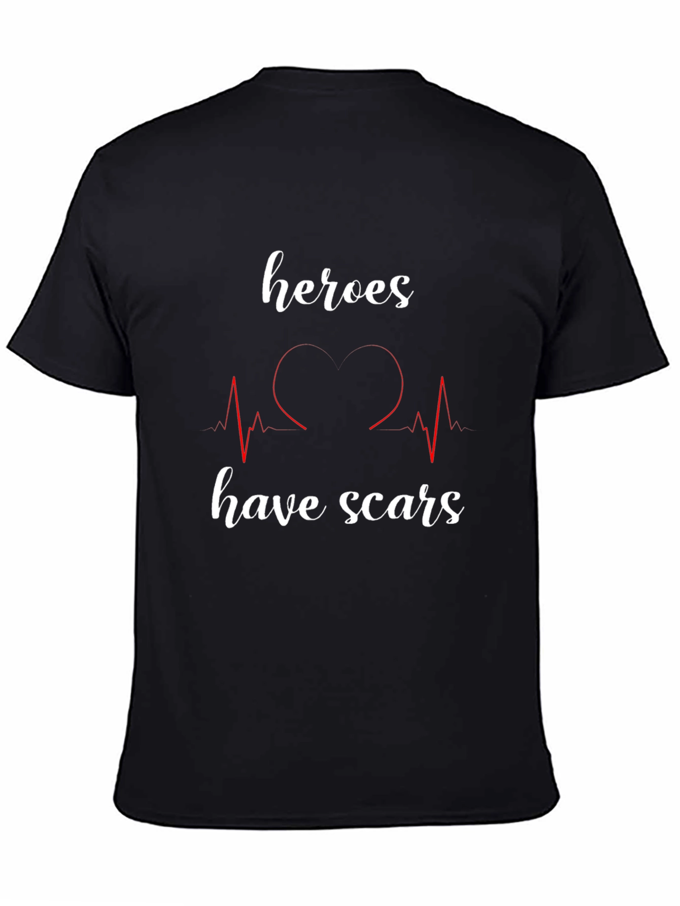 Black Heroes Have Scars Graphic Tee - Heartbeat Design view 4