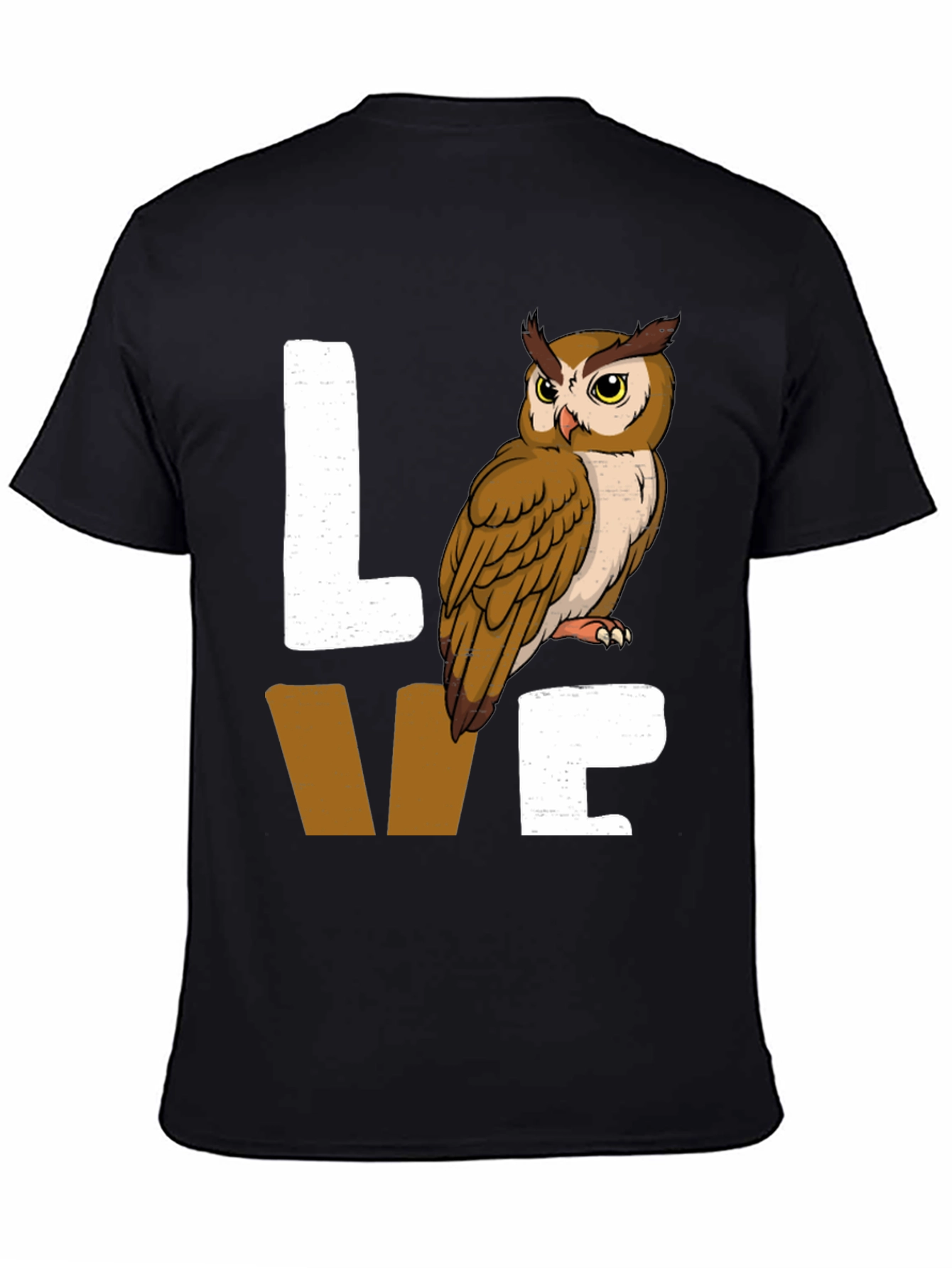 Black Owl Lover Graphic Tee - Black Cotton Blend view 4