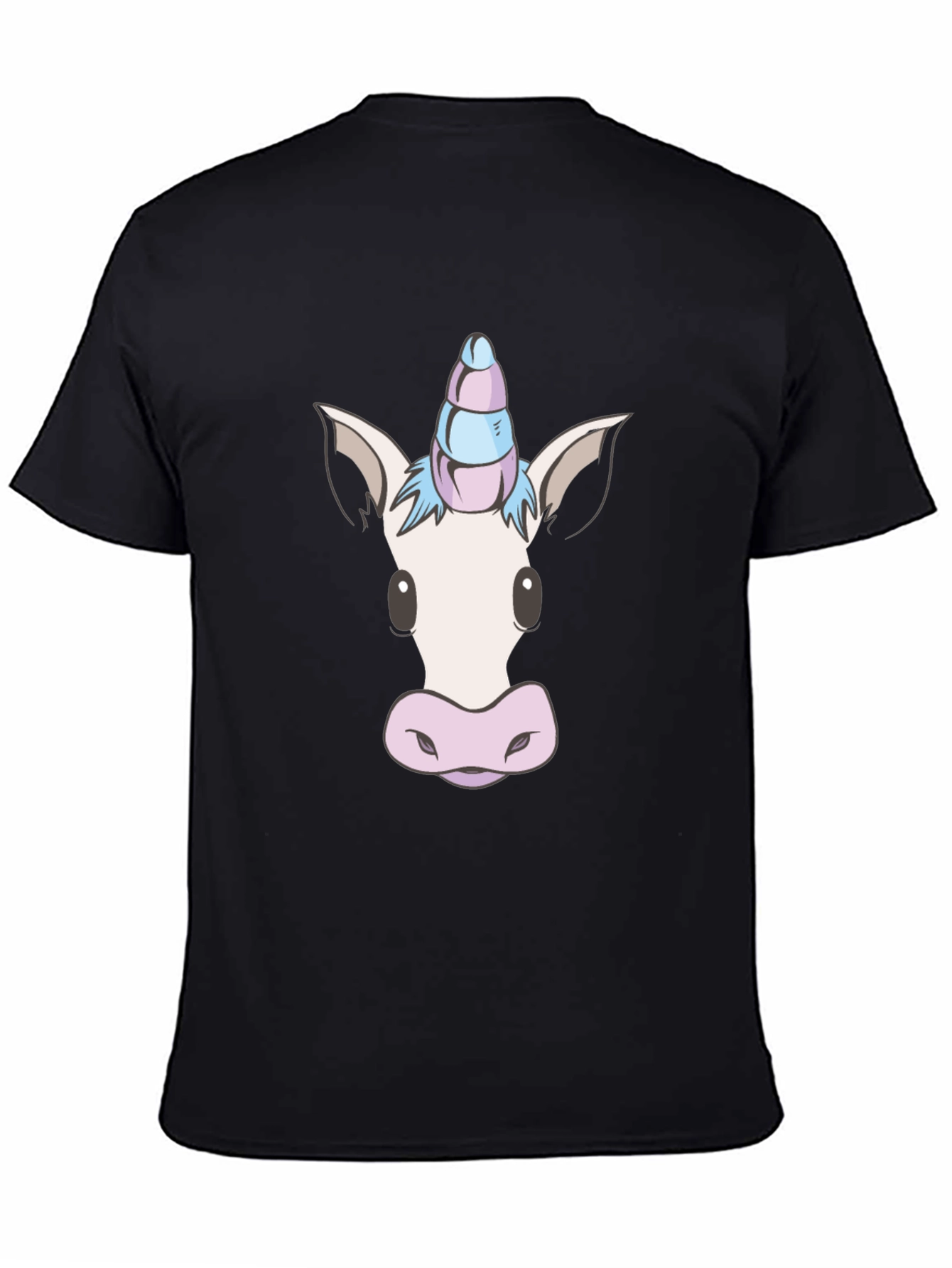 Black Unicorn Head Graphic Tee - Black Cotton Blend view 4