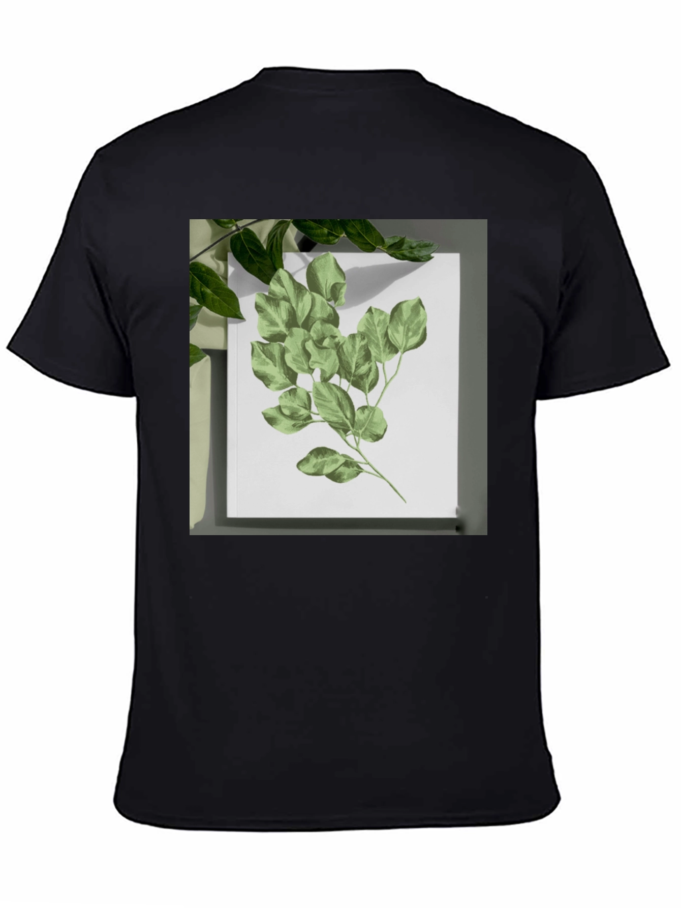 Black Nature Print Black T-Shirt view 4