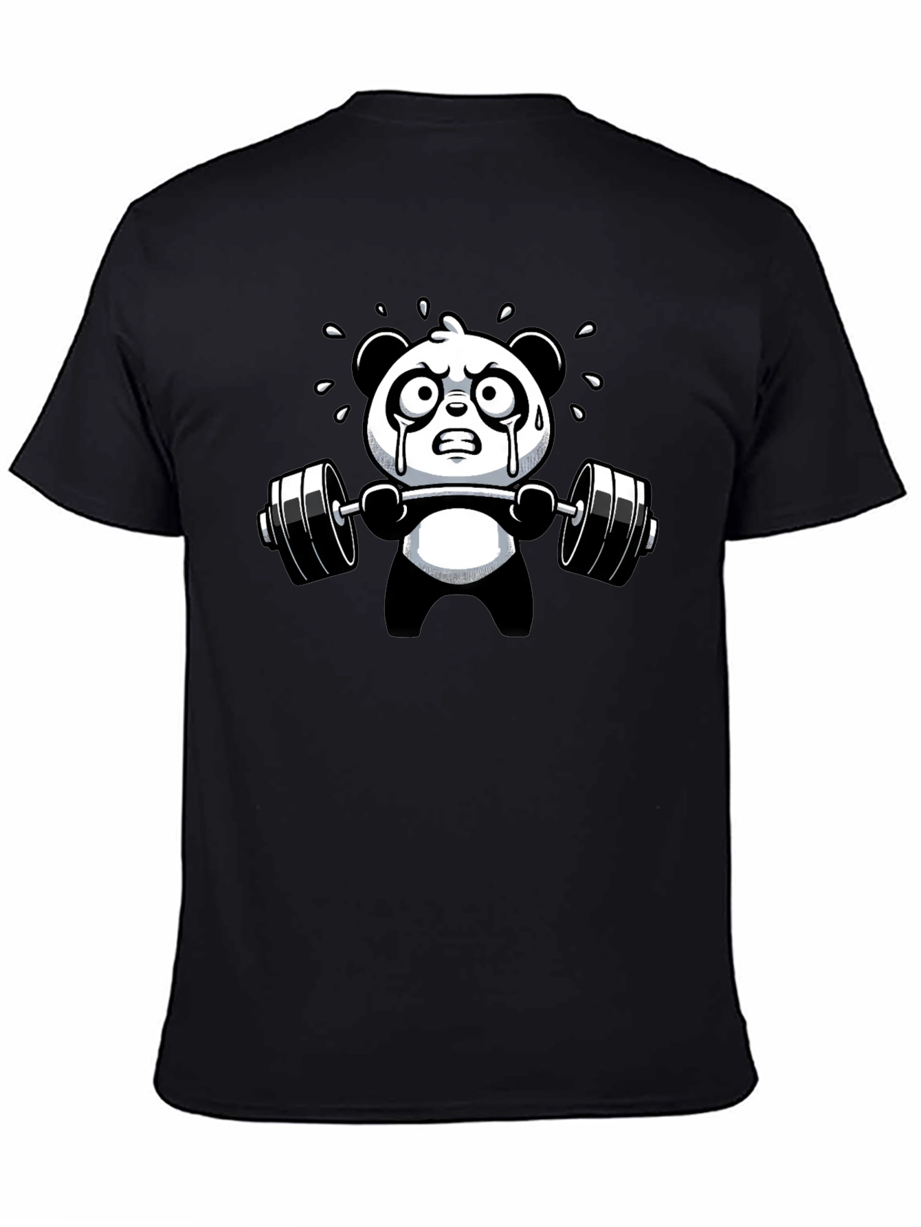 Black Weightlifting Panda Graphic T-Shirt view 4