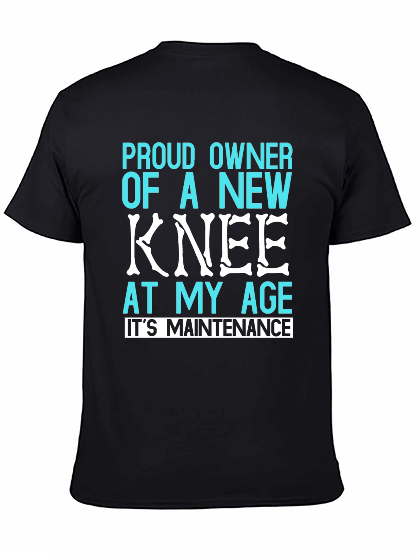 Black Proud New Knee T-Shirt - Funny Recovery Gift view 4