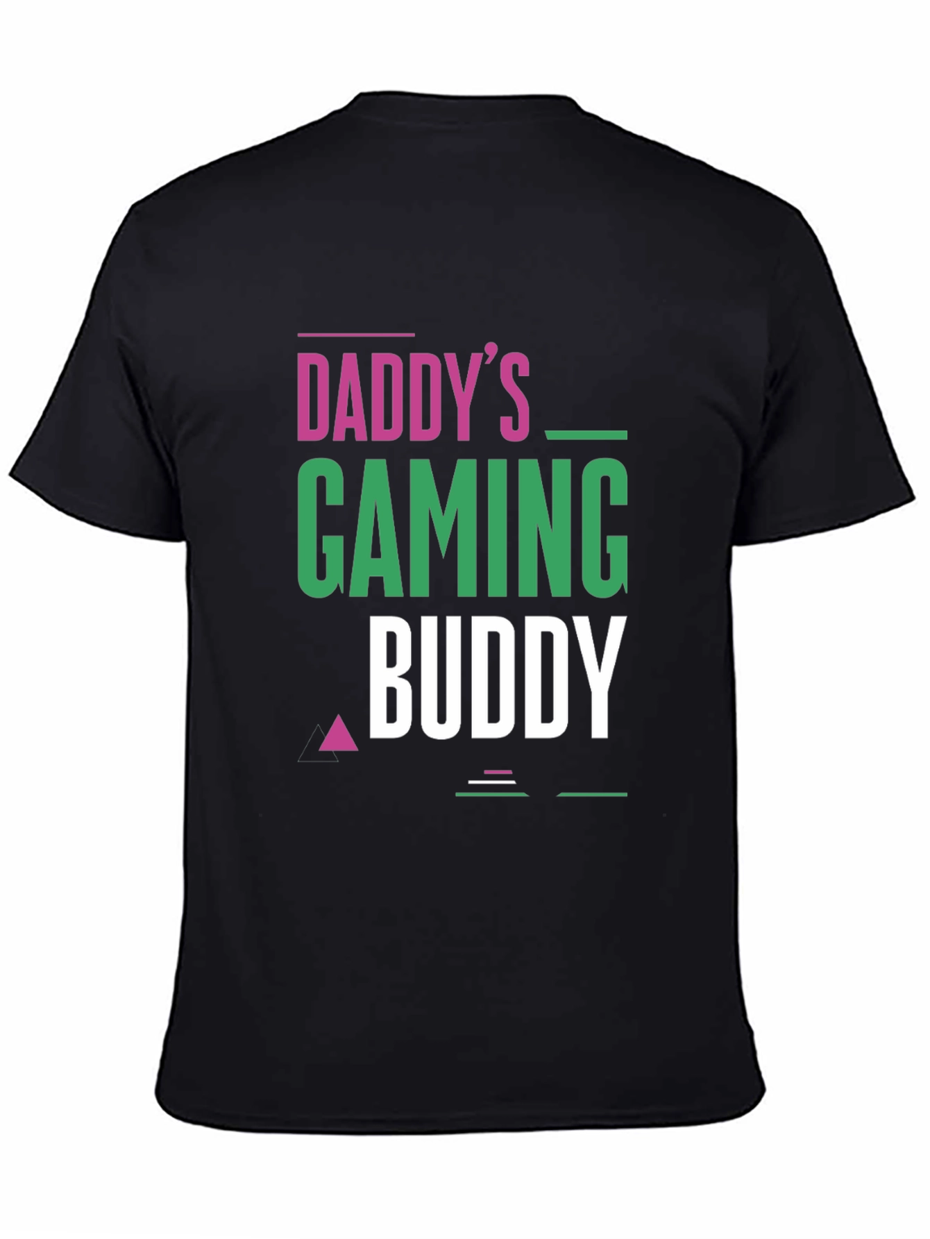 Black Daddy's Gaming Buddy Black T-Shirt view 4