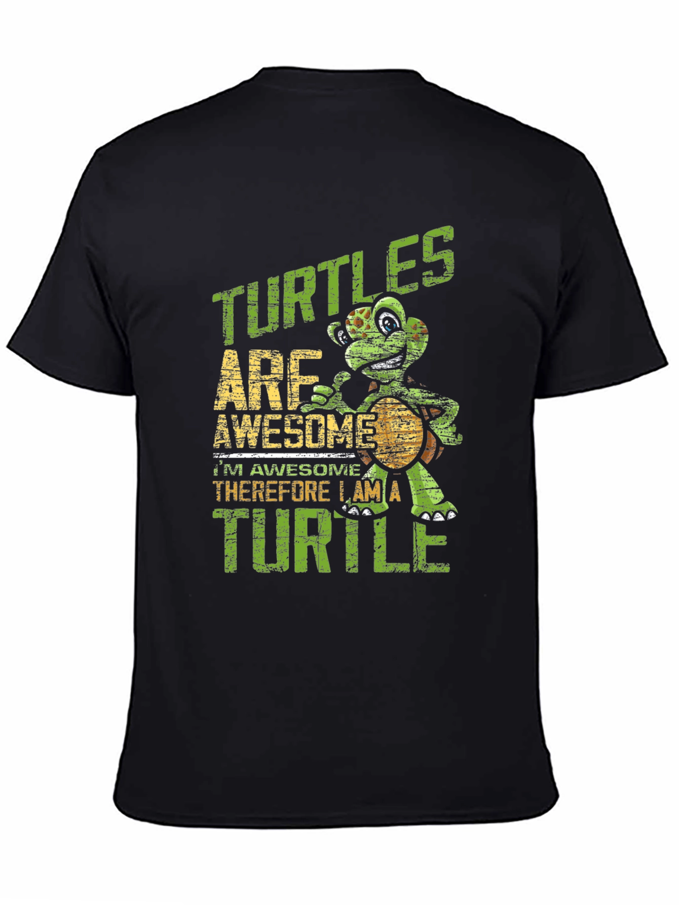 Black Turtle Awesome T-Shirt - Funny Animal Tee view 4