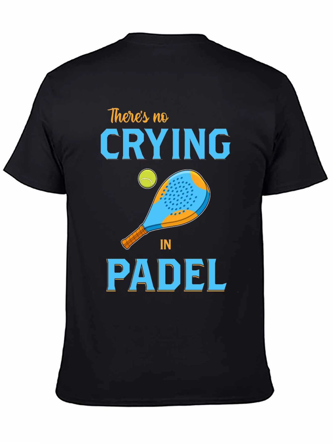 Black Funny Padel T-Shirt - No Crying in Padel view 4