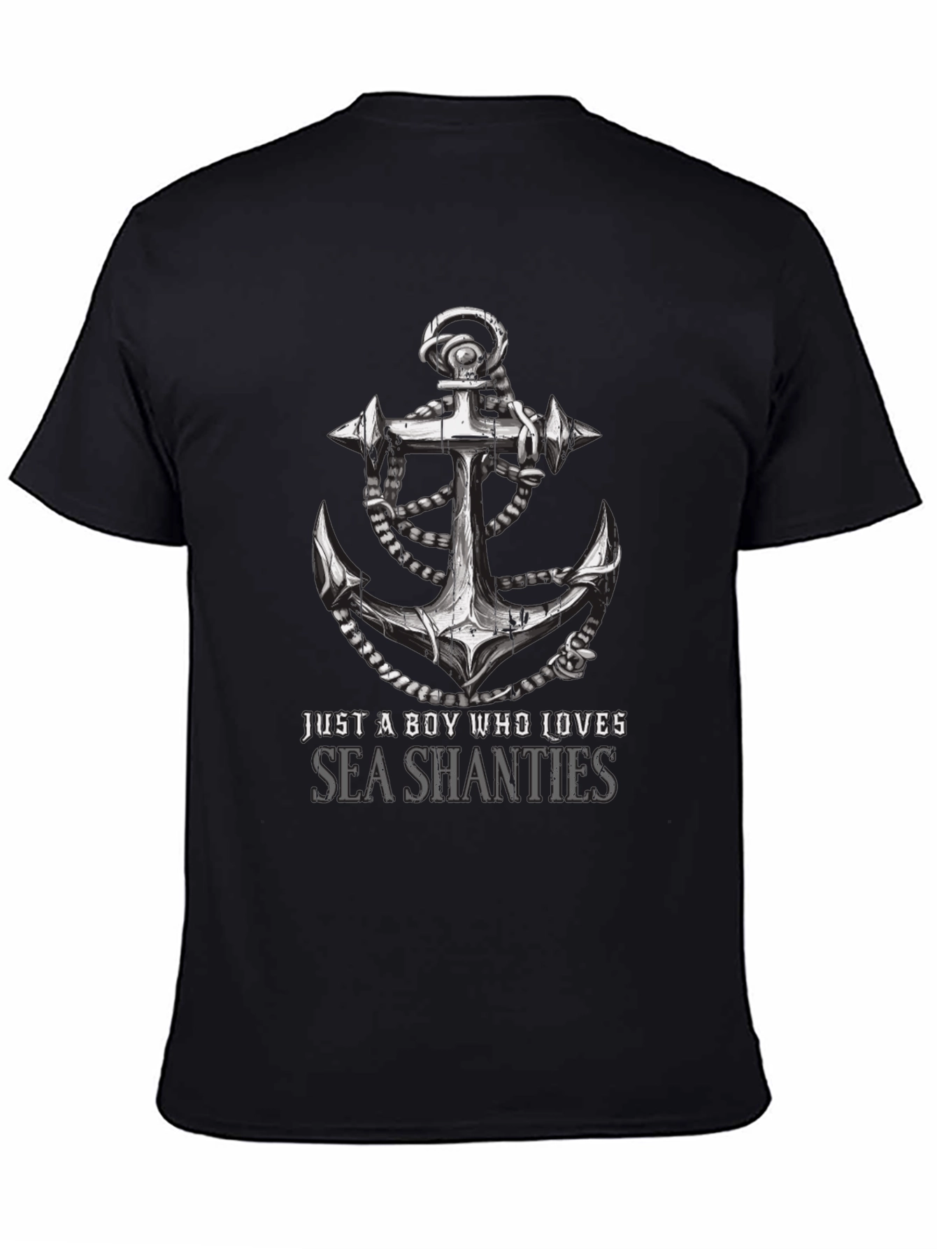 Black Sea Shanties Anchor Graphic Tee - Black Cotton Shirt view 4
