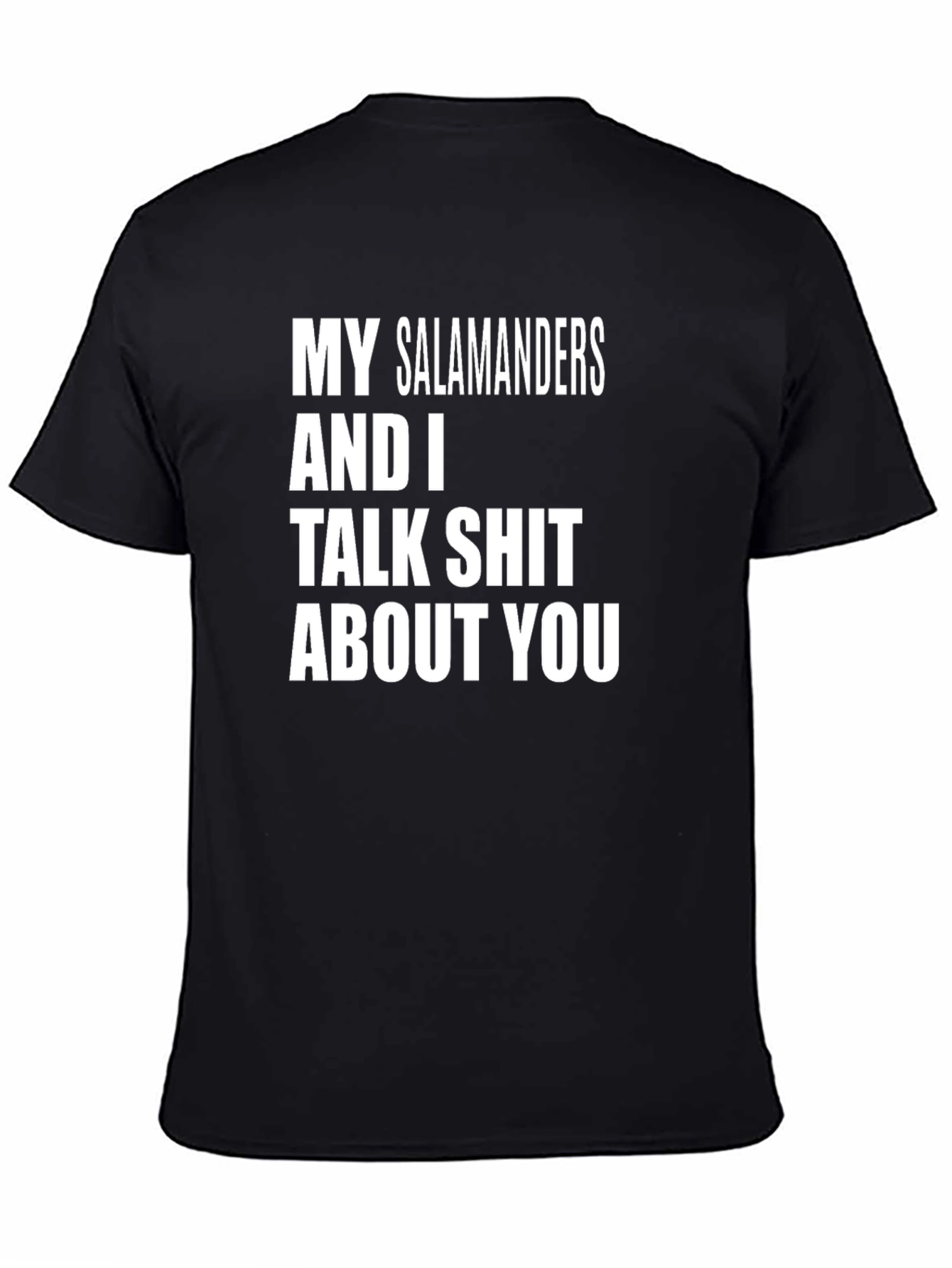 Black Funny Salamander Graphic Tee - Sarcastic Statement T-Shirt view 4