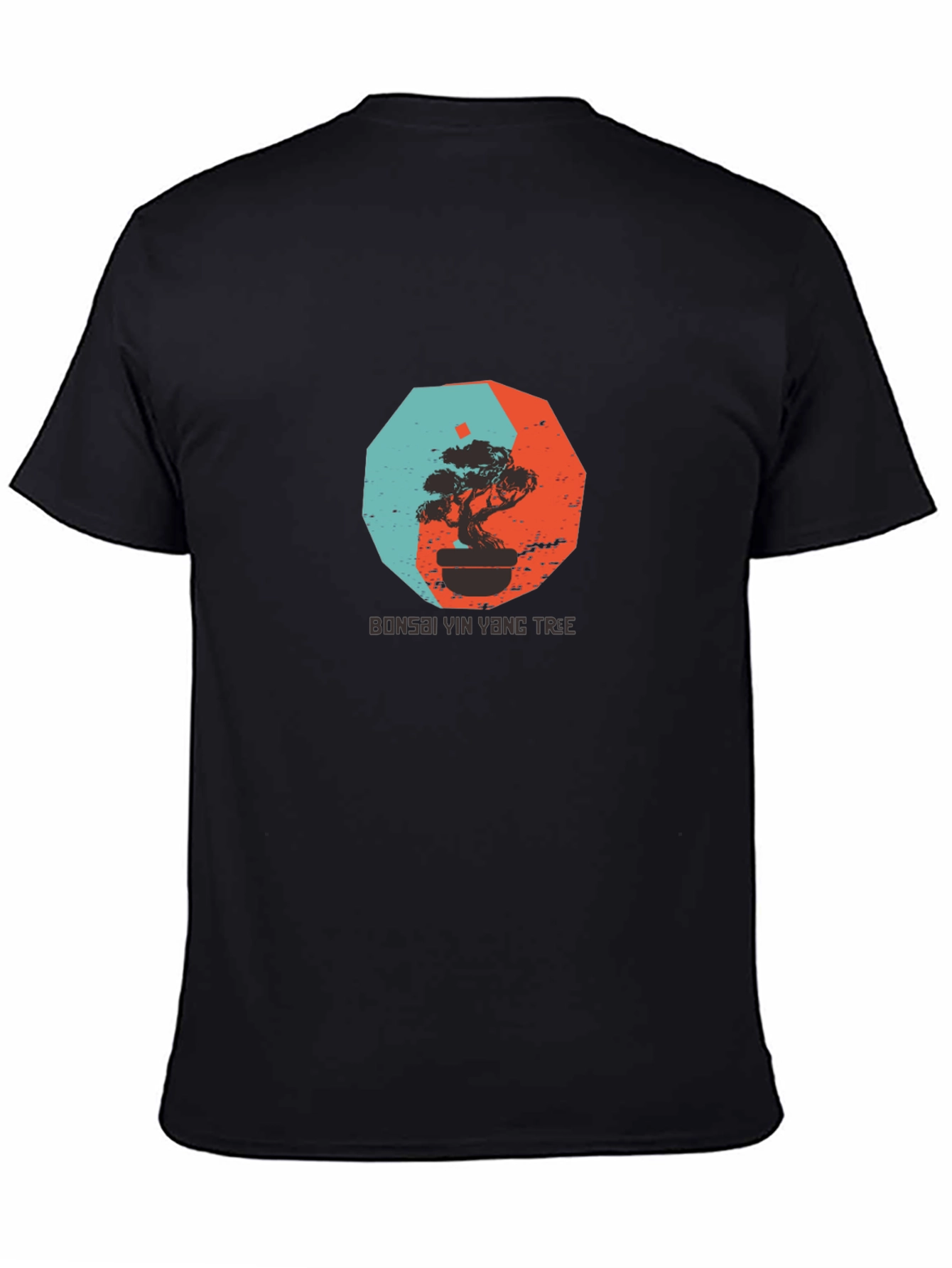 Black Yin Yang Bonsai Tree Graphic Tee - Black view 4