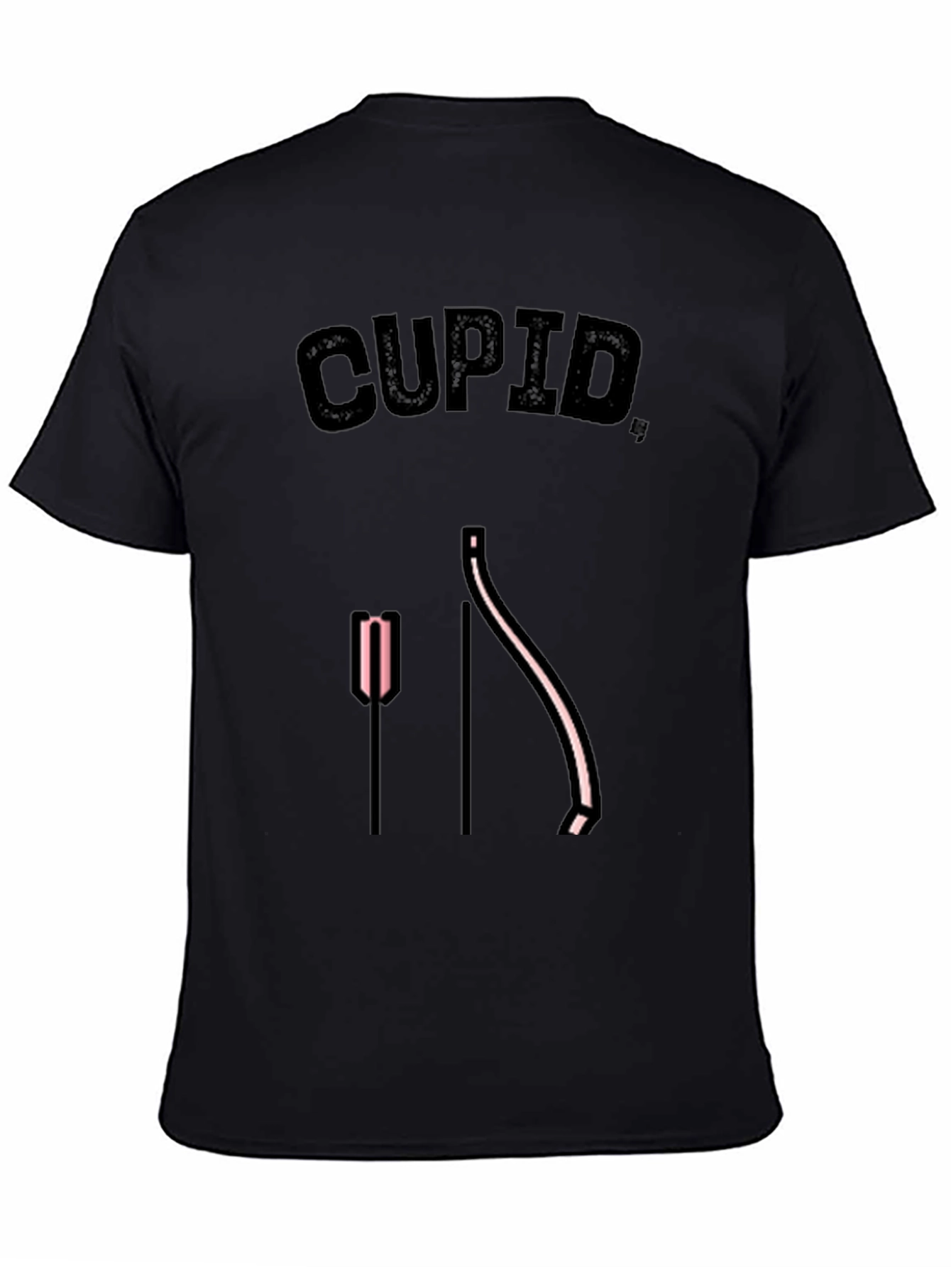 Black Cupid Arrow Bow Valentines T-Shirt view 4