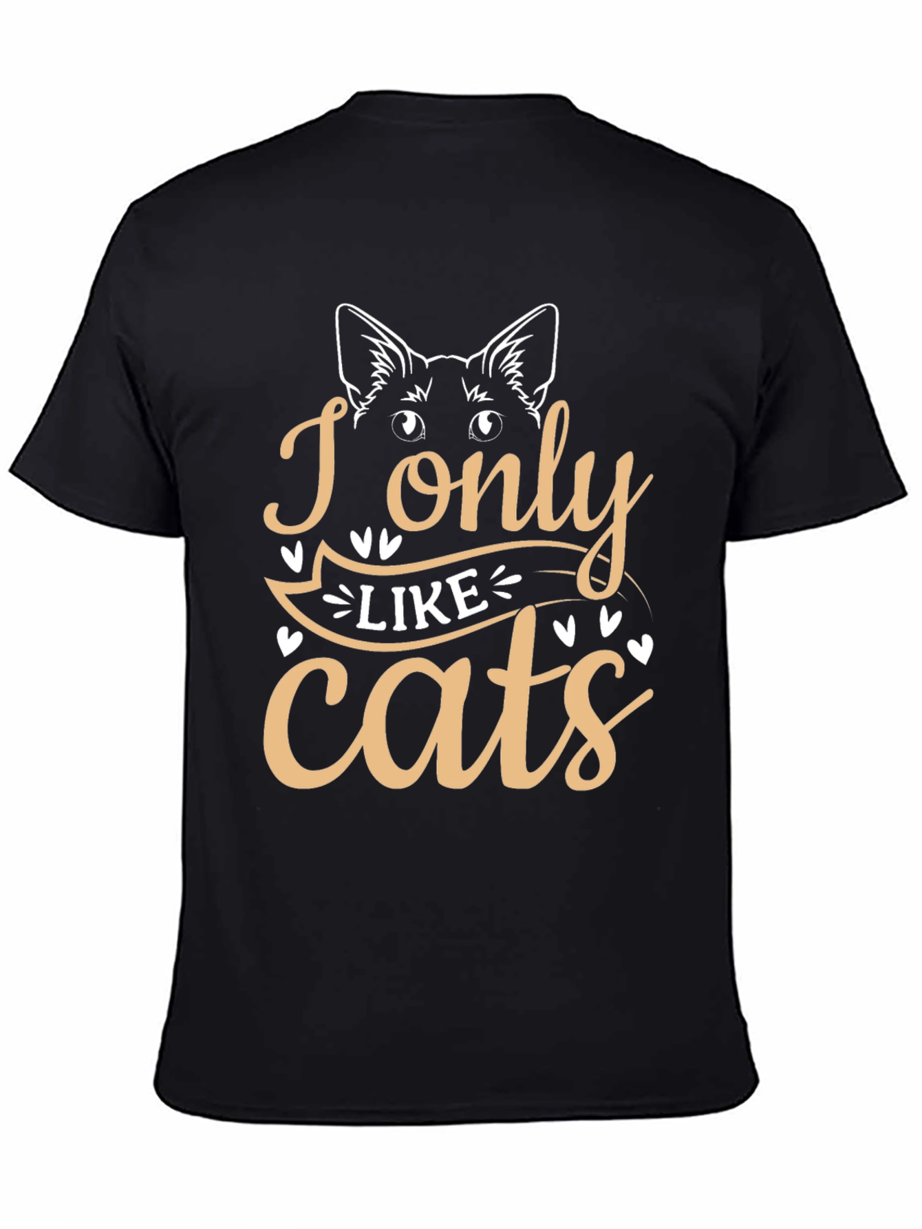 Black I Only Like Cats Graphic Tee - Unisex view 4