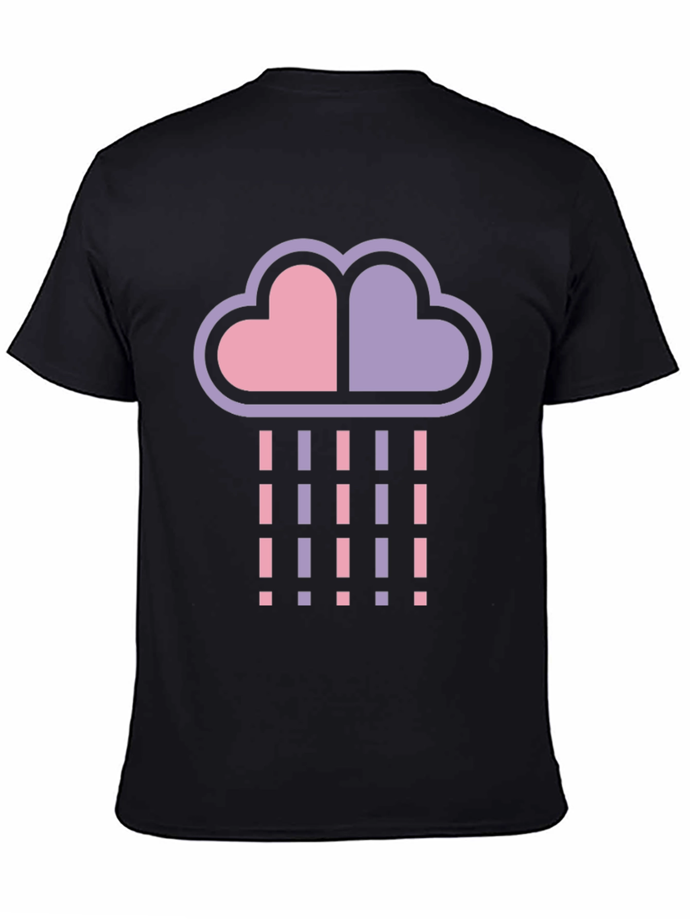 Black Heart Cloud Rain T-Shirt - Black Cotton Blend view 4