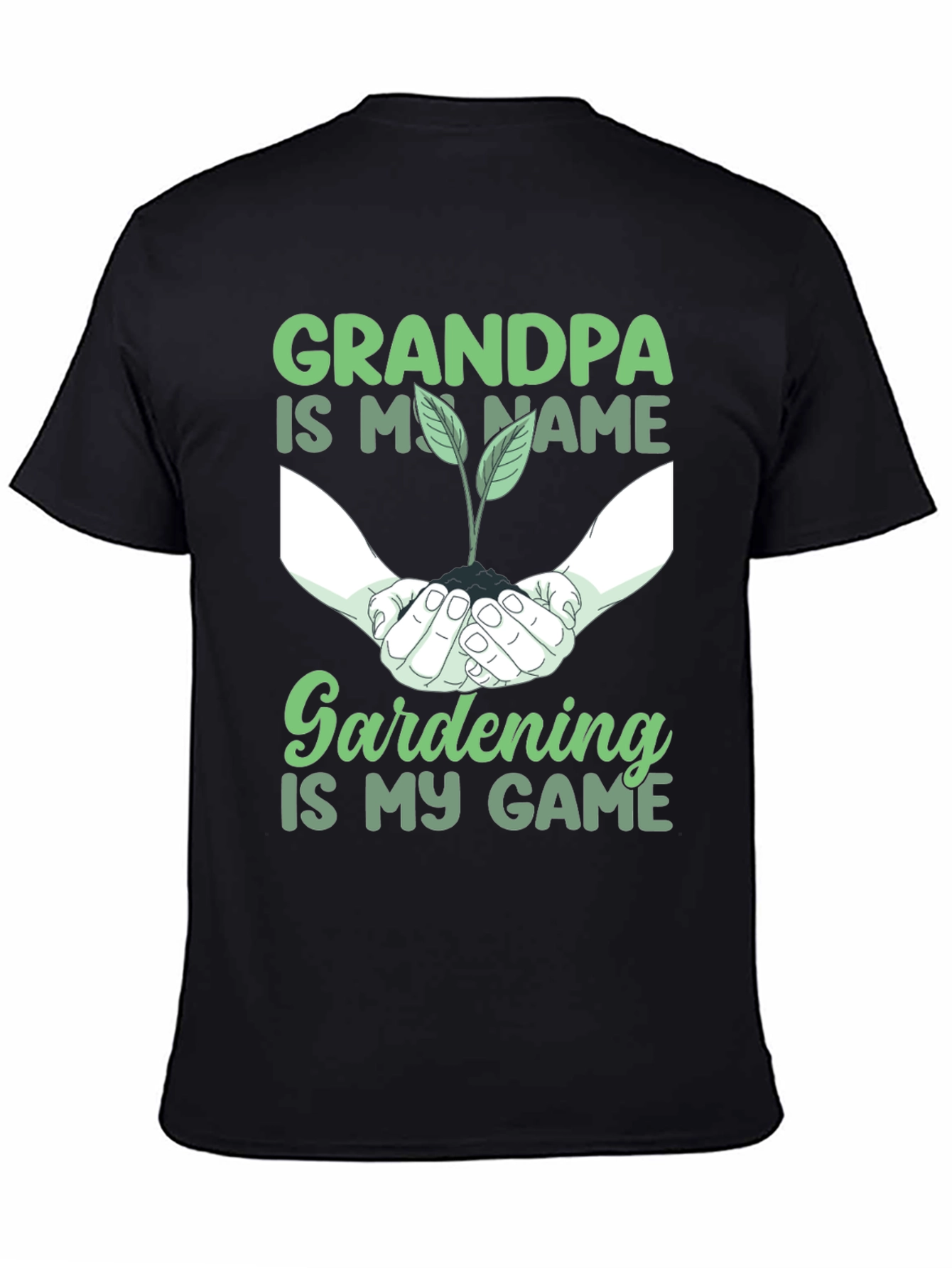 Black Grandpa Gardening T-Shirt view 4