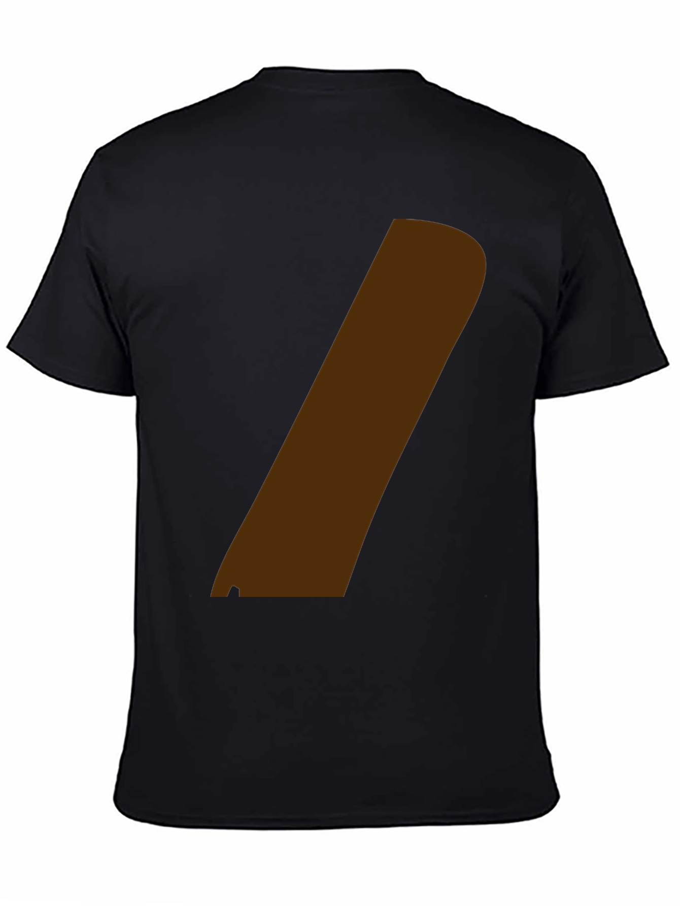 Black Modern Graphic Tee - Black with Brown Stripe view 4