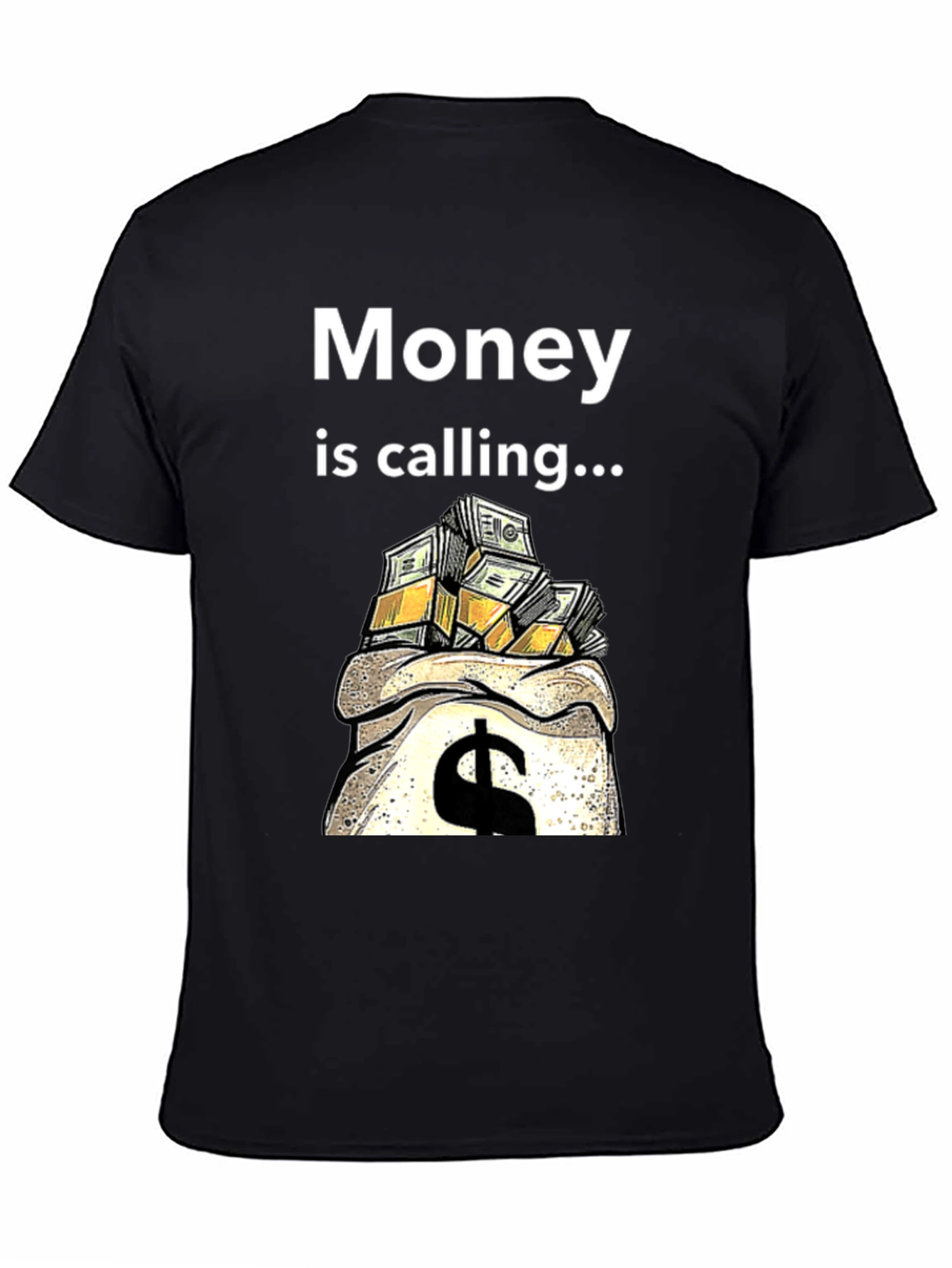 Black Money Calling Graphic Tee view 4
