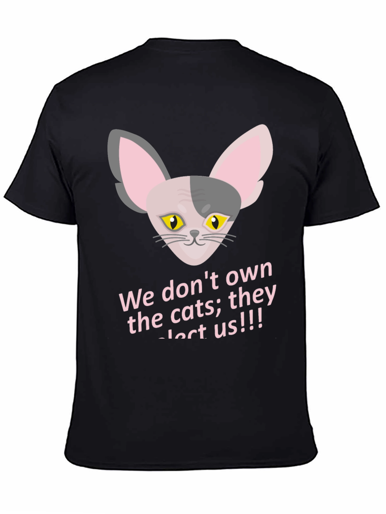 Black Funny Cat T-Shirt - "They Elect Us!!!" view 4