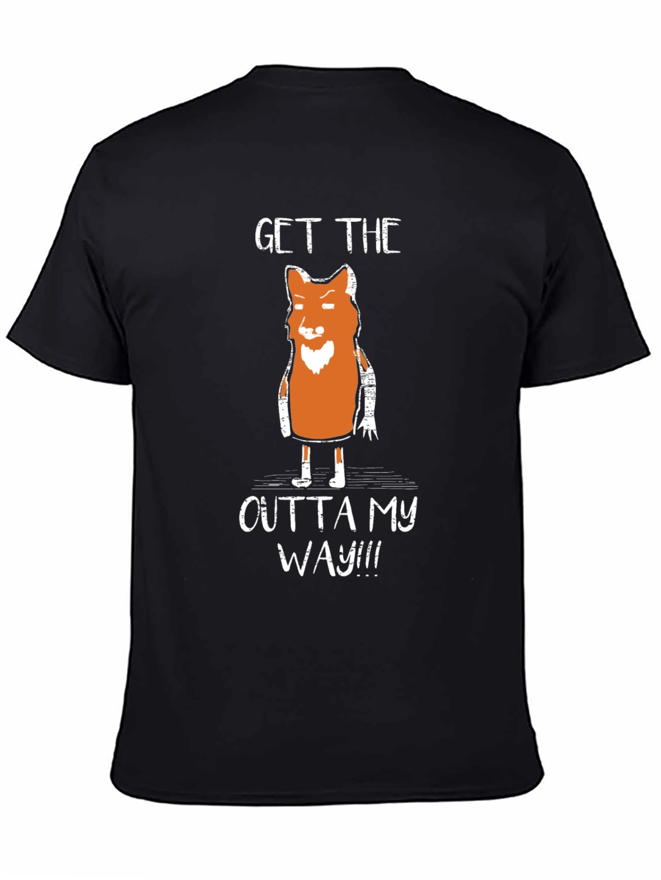 Black Funny Fox Graphic T-Shirt - Get Outta My Way view 4