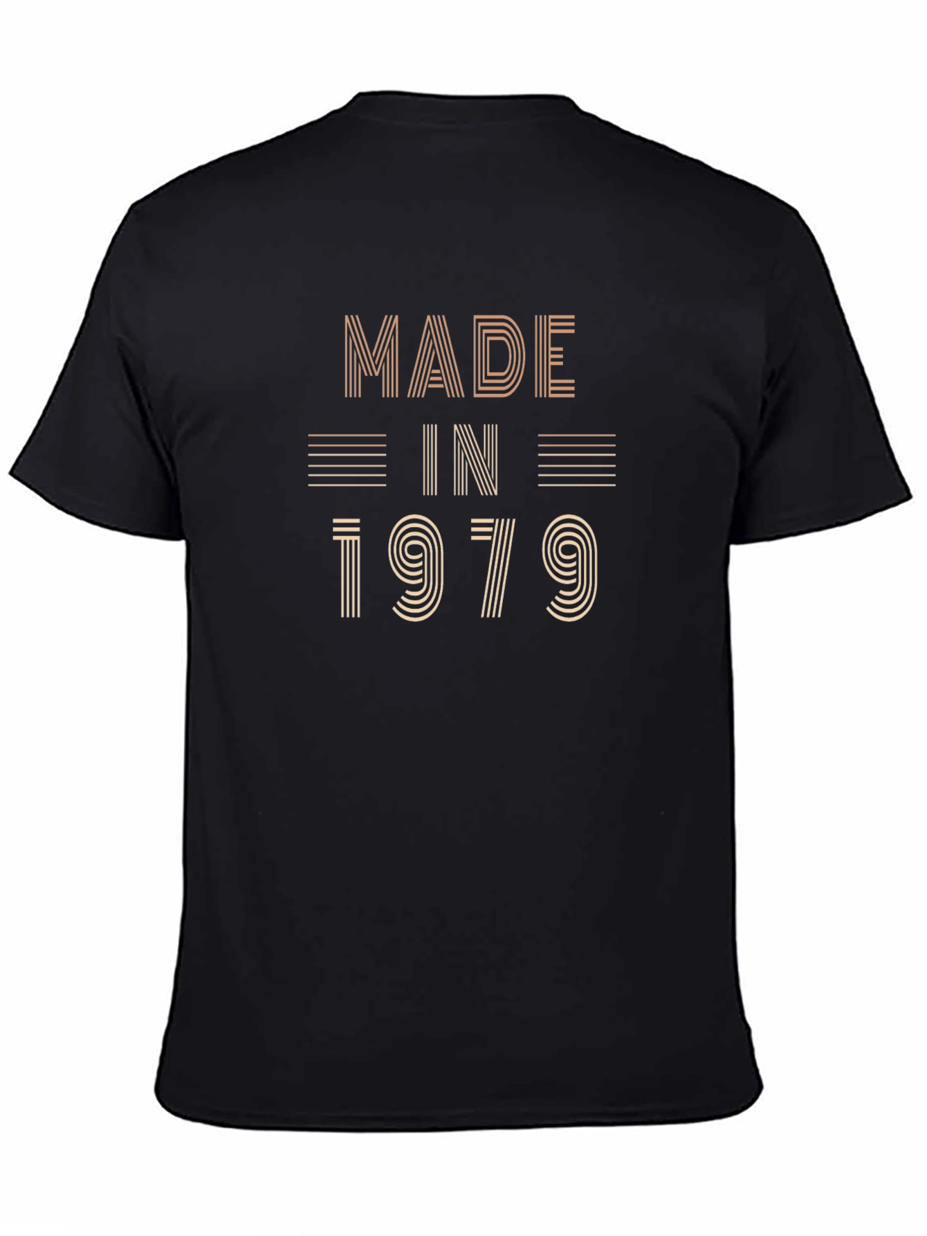 Black Made in 1979 Graphic Tee - Retro Birthday Shirt view 4