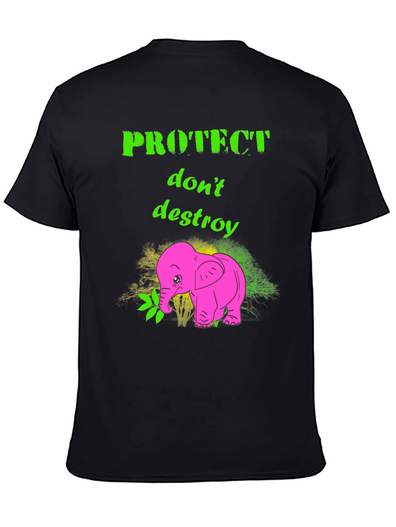 Black Protect Don't Destroy Graphic T-Shirt view 4